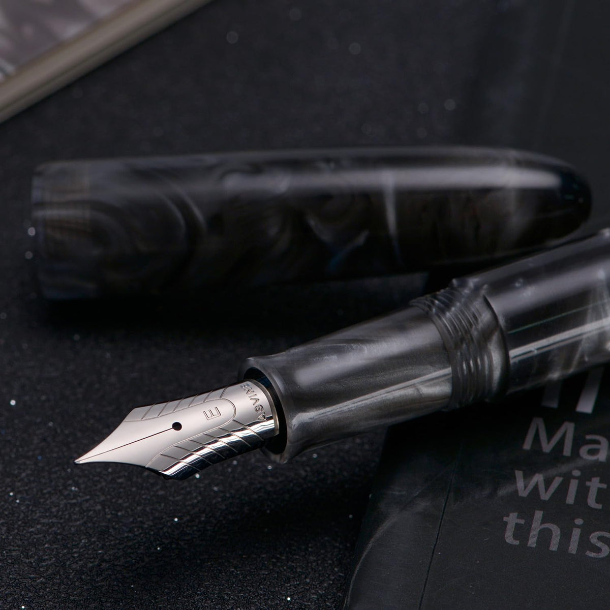 Asvine C80 Fountain Pen #8 Extra Fine Nib Large Handcraft Pen with Converter Pen Box Collection Set