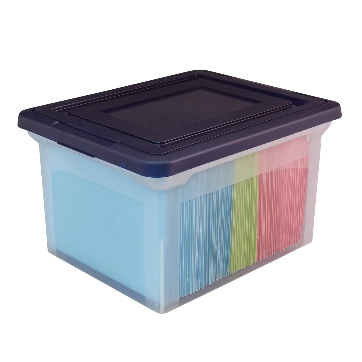 Office Depot Stackable File Tote Box, Letter/Legal Size, 10 13/16in.H x 14 1/8in.W x 18in.D