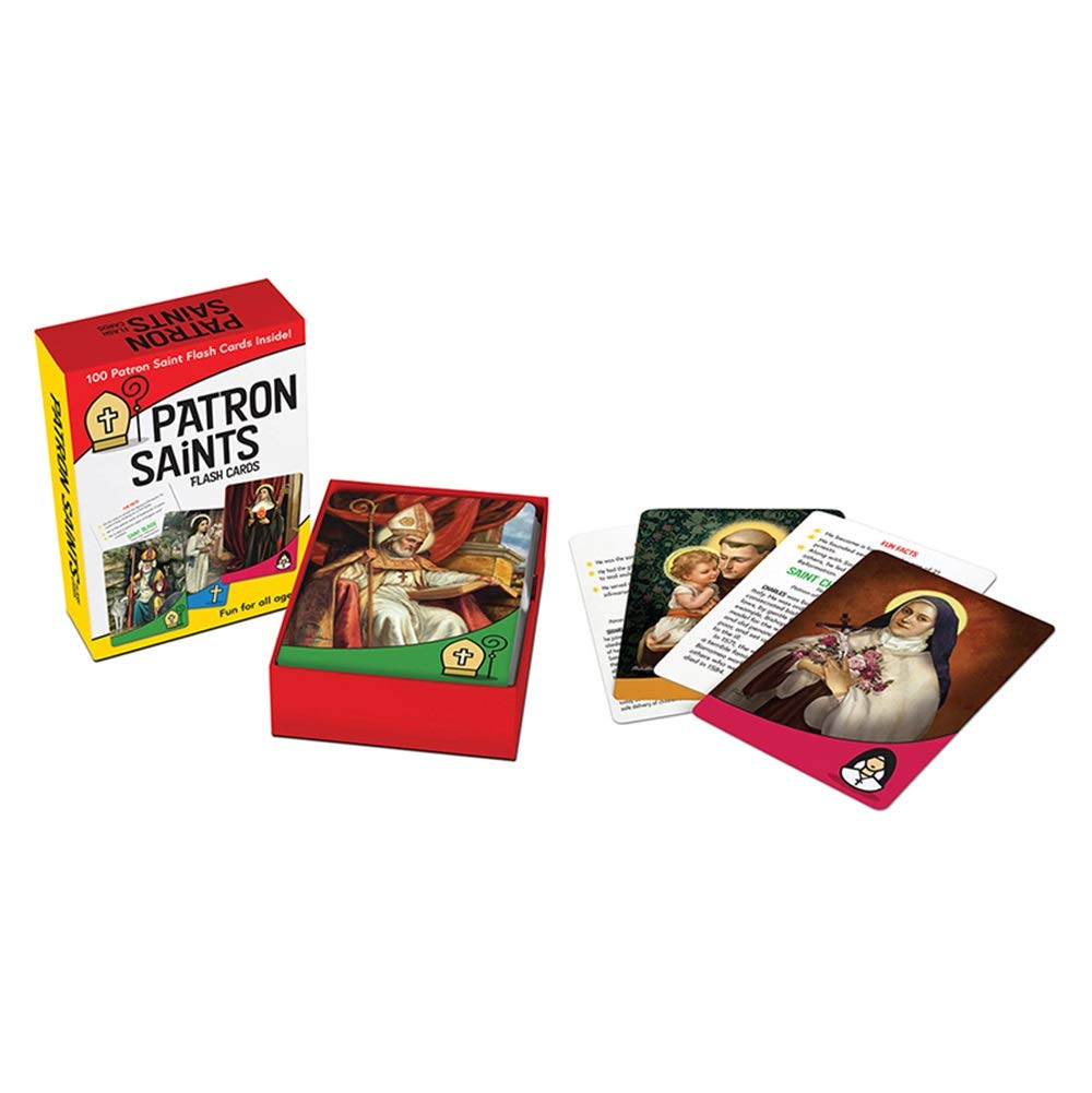 Catholic Kids Growing in Faith Patron Saints Flash Cards, Set of 100
