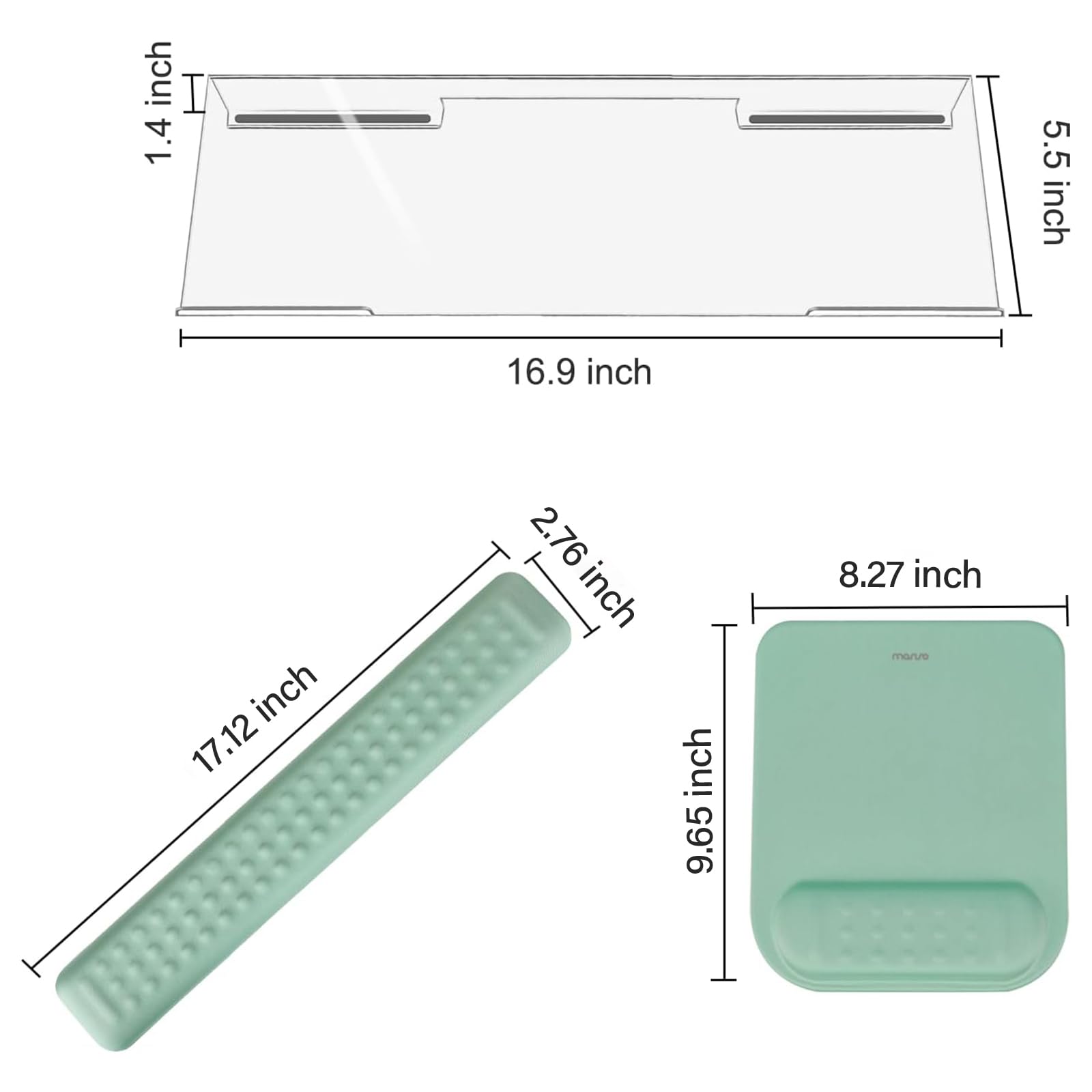 MOSISO Keyboard Stand&Wrist Rest Support for Keyboard &Mouse Pad Set
