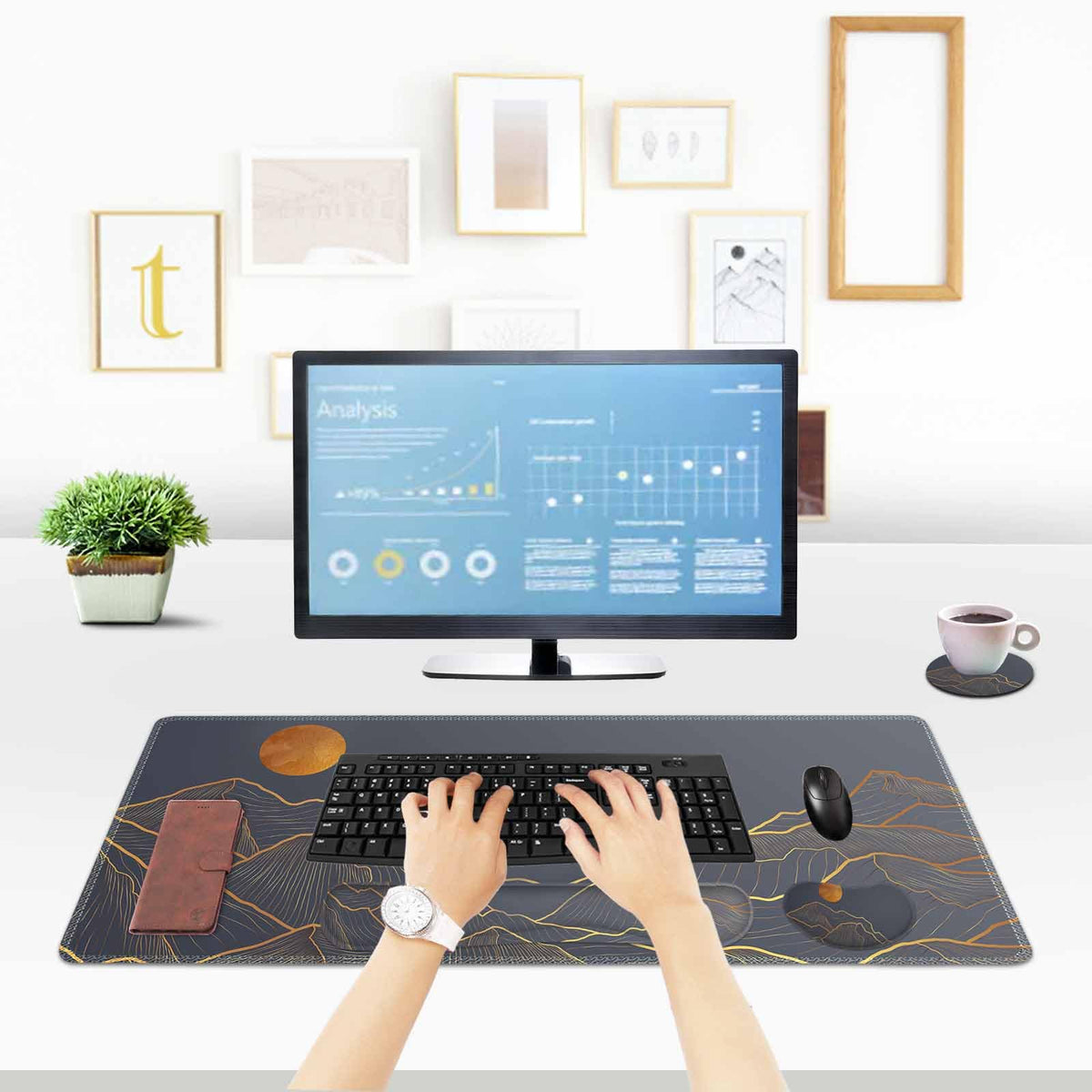 ToLuLu Extended Gaming Mouse Pad, Ergonomic Keyboard Mouse Wrist Rest Set