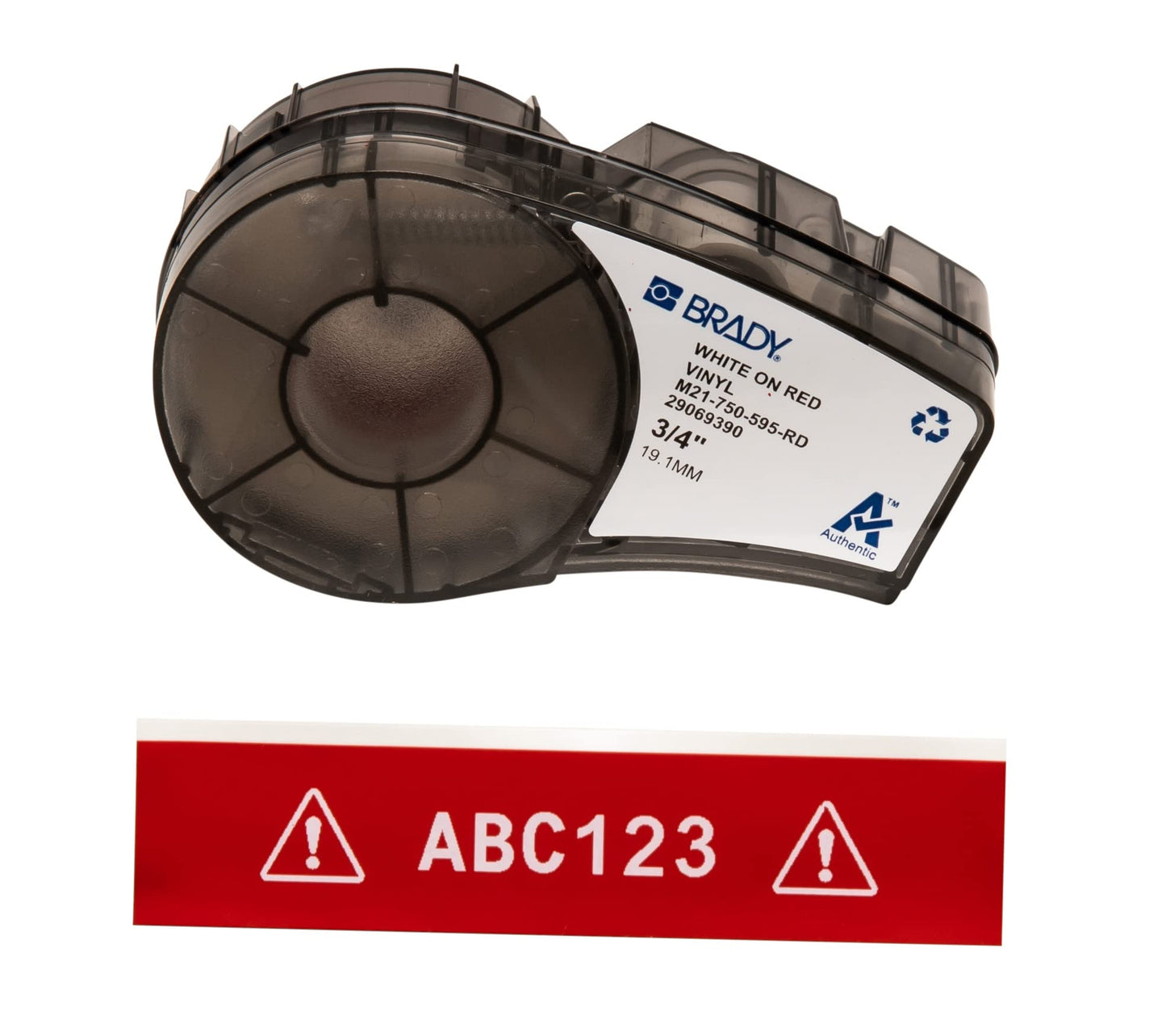 Brady Authentic (M21-750-595-RD) All-Weather Vinyl Label for Indoor/Outdoor ID, Lab and Equipment