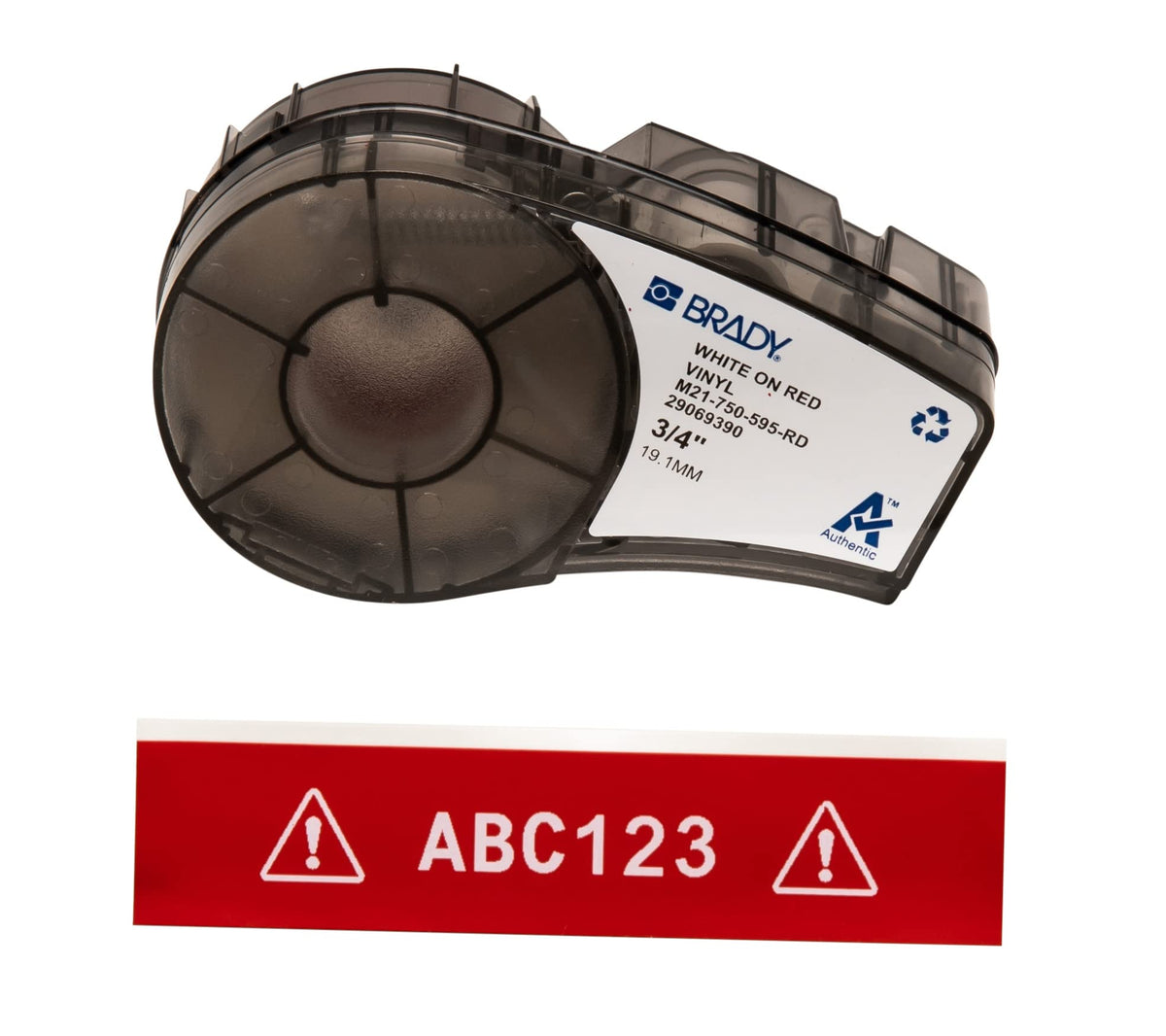 Brady Authentic (M21-750-595-RD) All-Weather Vinyl Label for Indoor/Outdoor ID, Lab and Equipment