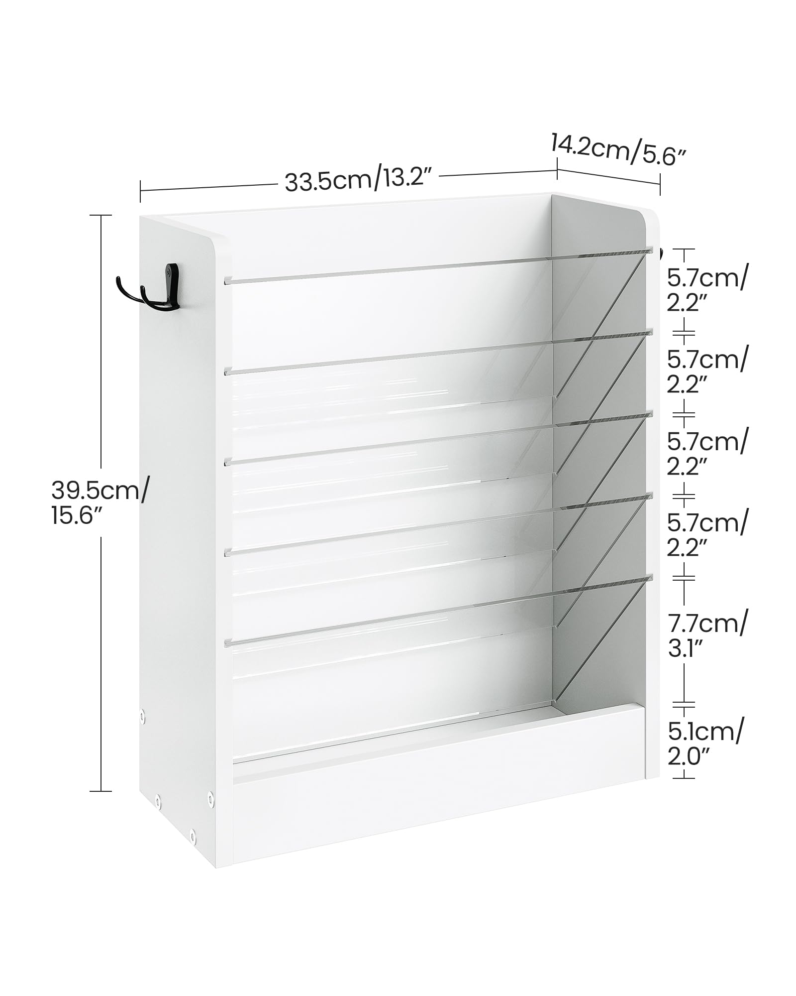 CHOEZON Wall File Holder, 6-Tier File Organizer, Office Supplies Storage Rack, Versatile Desktop