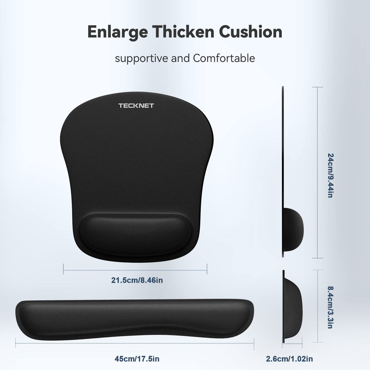 TECKNET Keyboard Wrist Rest and Mouse Pad Set with Wrist Support
