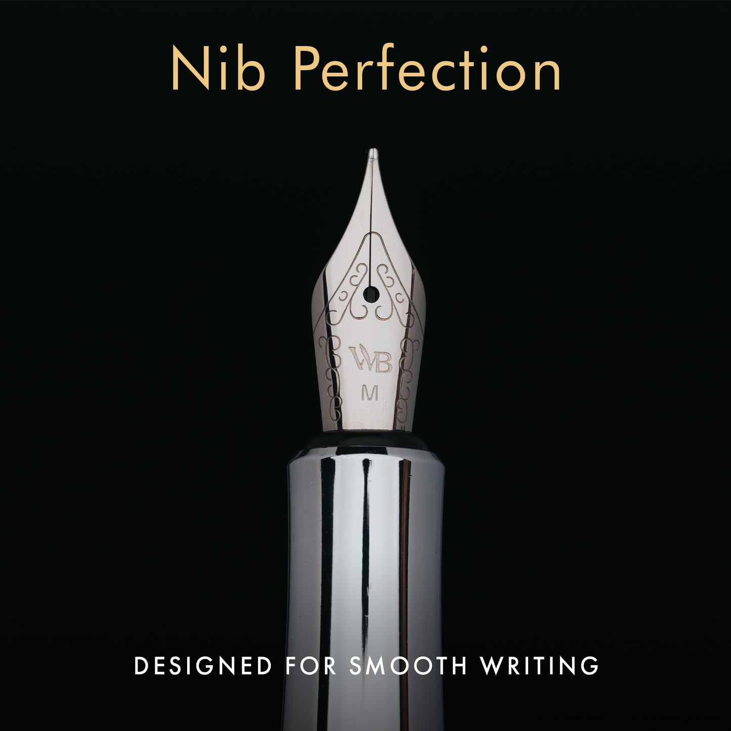 Wordsworth & Black Mini Pocket Fountain Pen for Writing, Medium Nib, Black