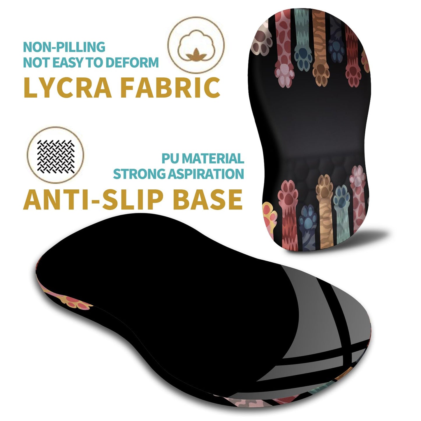 Hokafenle Ergonomic Mouse Pad Wrist Support with Massage Design, Wrist Rest Pain Relief Mousepad