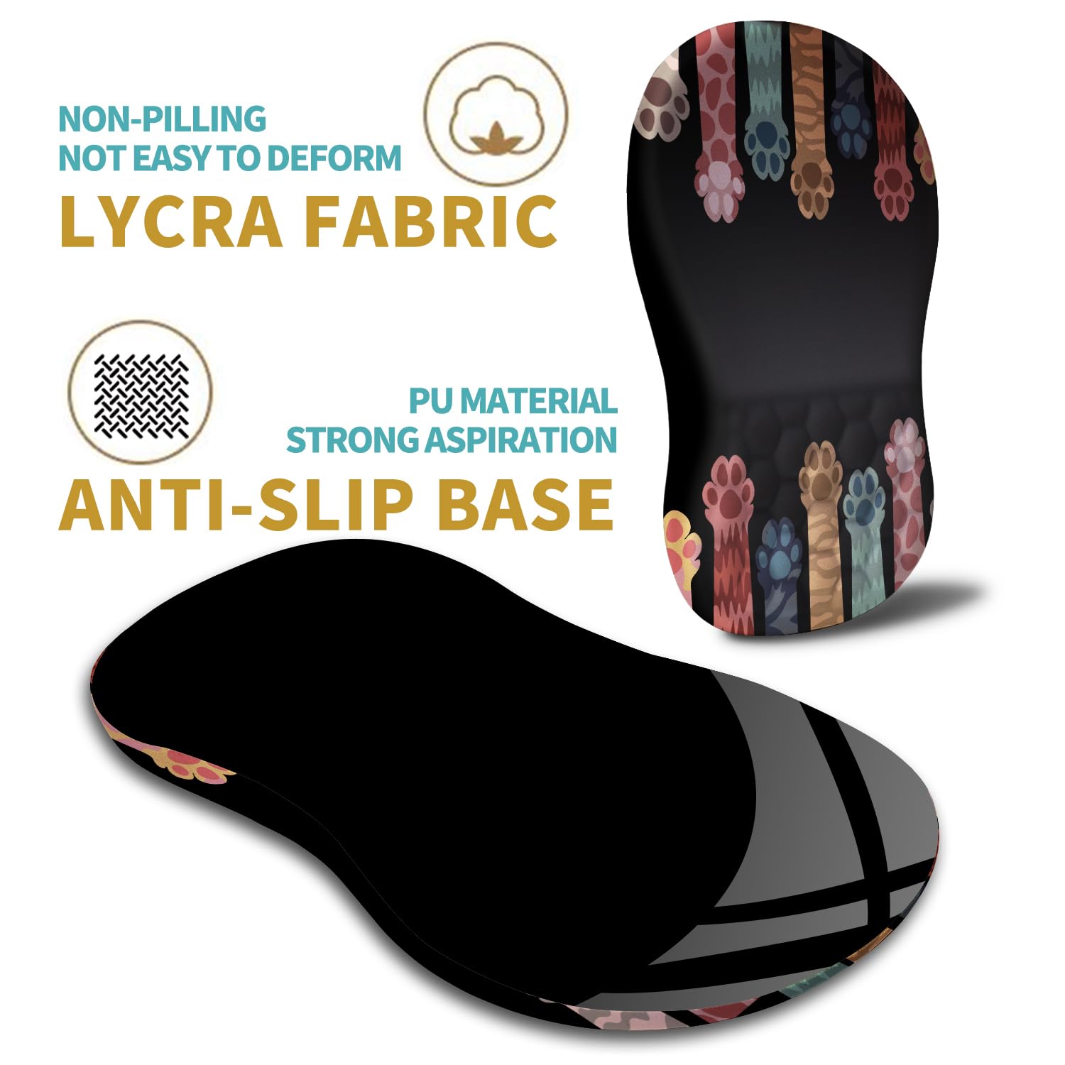 Hokafenle Ergonomic Mouse Pad Wrist Support with Massage Design, Wrist Rest Pain Relief Mousepad