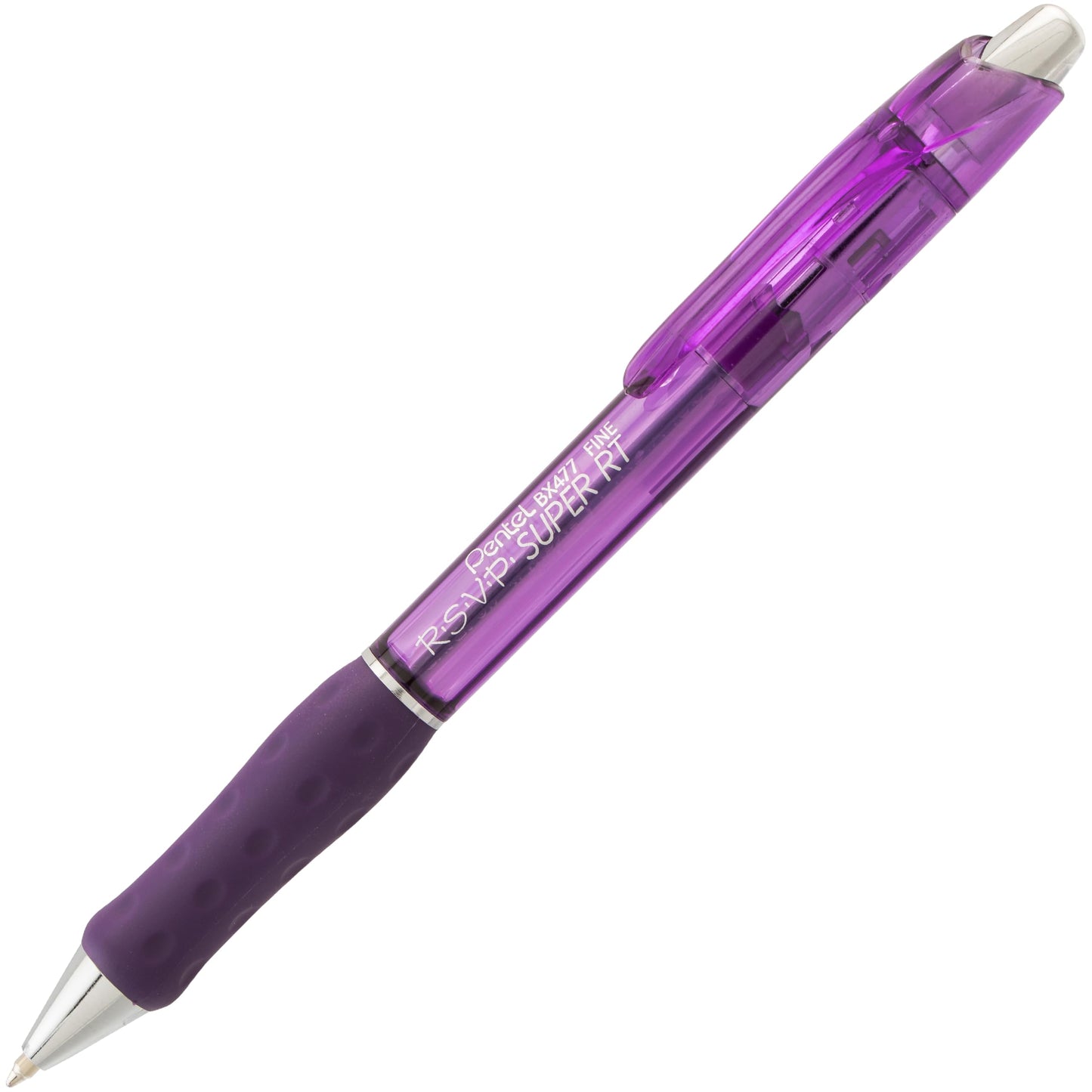 Pentel RSVP Super RT Ballpoint Pen, (0.7mm) Fine Line, Violet Ink (BX477-V)
