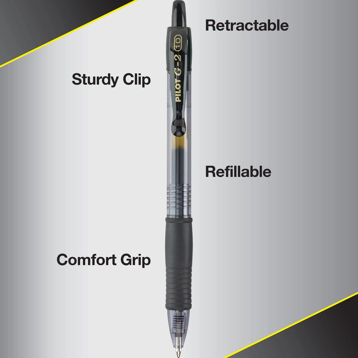 PILOT G2 Premium Refillable and Retractable Rolling Ball Gel Pens, Bold Point, Assorted Color Inks