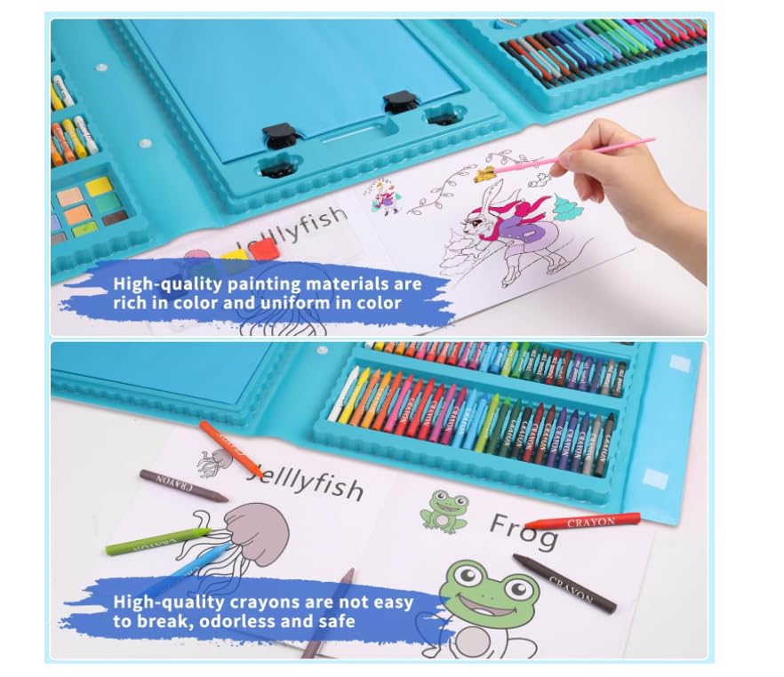 208 PCS Art Supplies,Drawing Art Kit for Kids Girls Boys Teens Artist, Art Set Case with Trifold