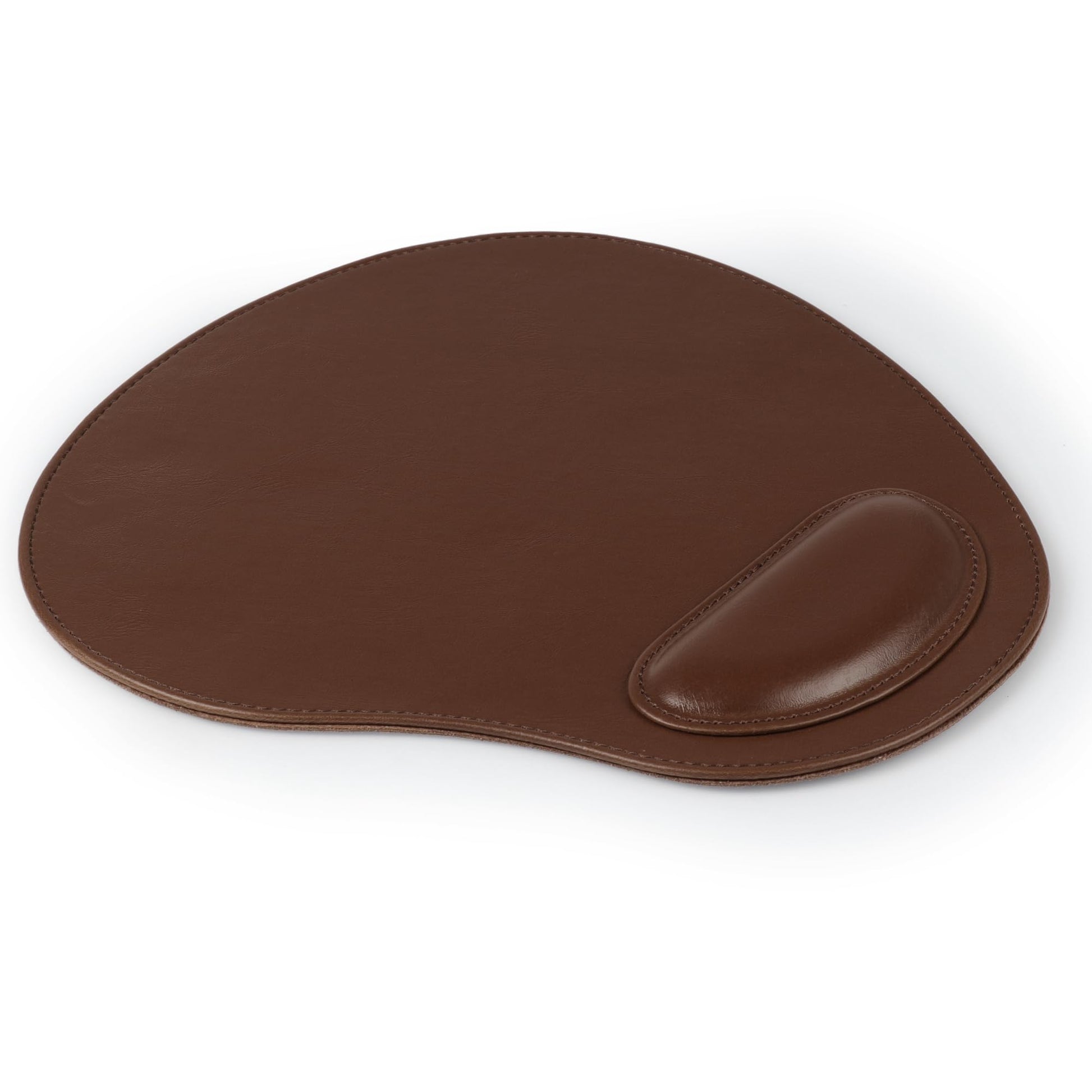 Londo PU Leather Oval Shape Non-Slip Mousepad with Wrist Rest Support, Waterproof Surface, Comfort