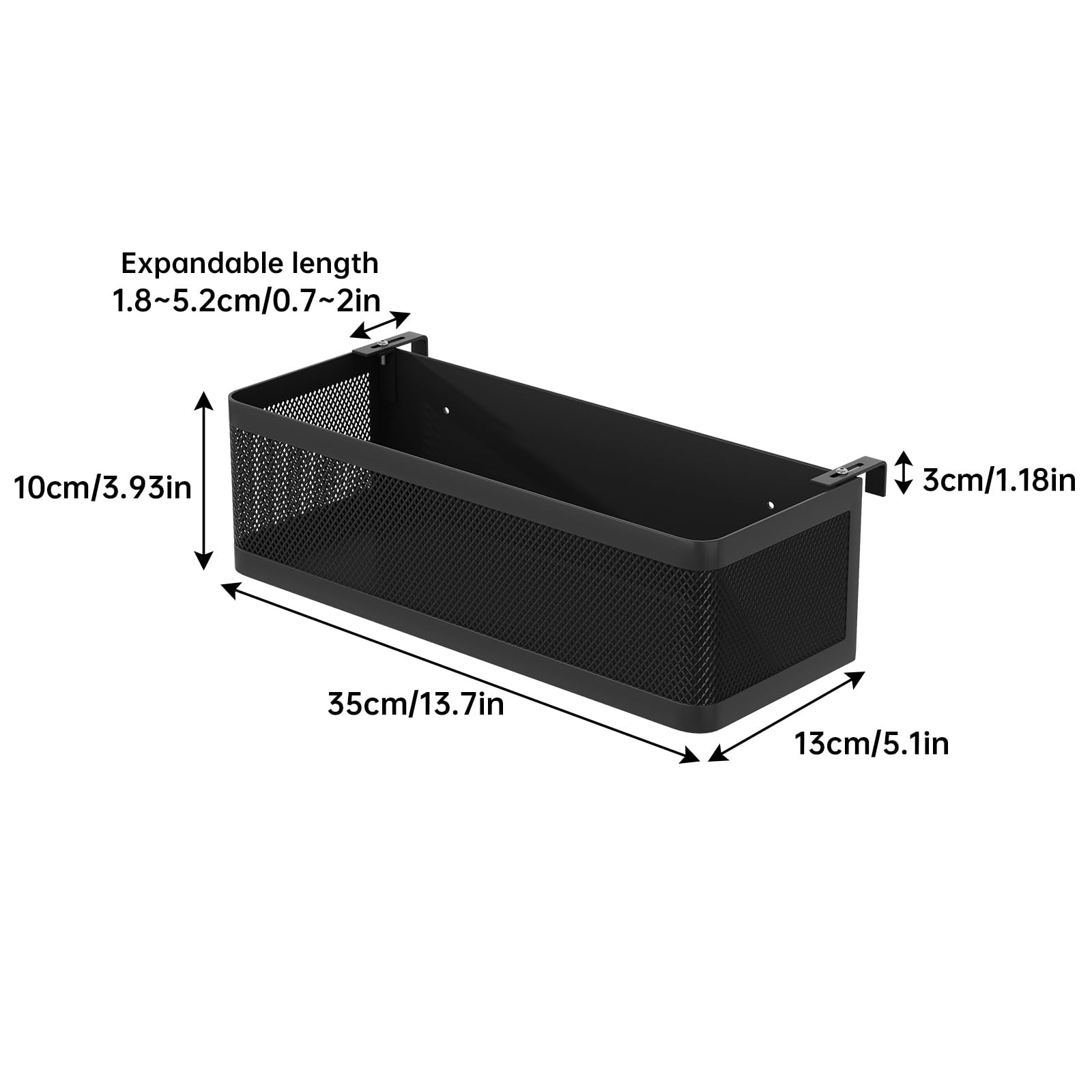 Bedside Caddy Shelf for Bunk Bed, Black, L13.78in*W5.12in*H3.94in