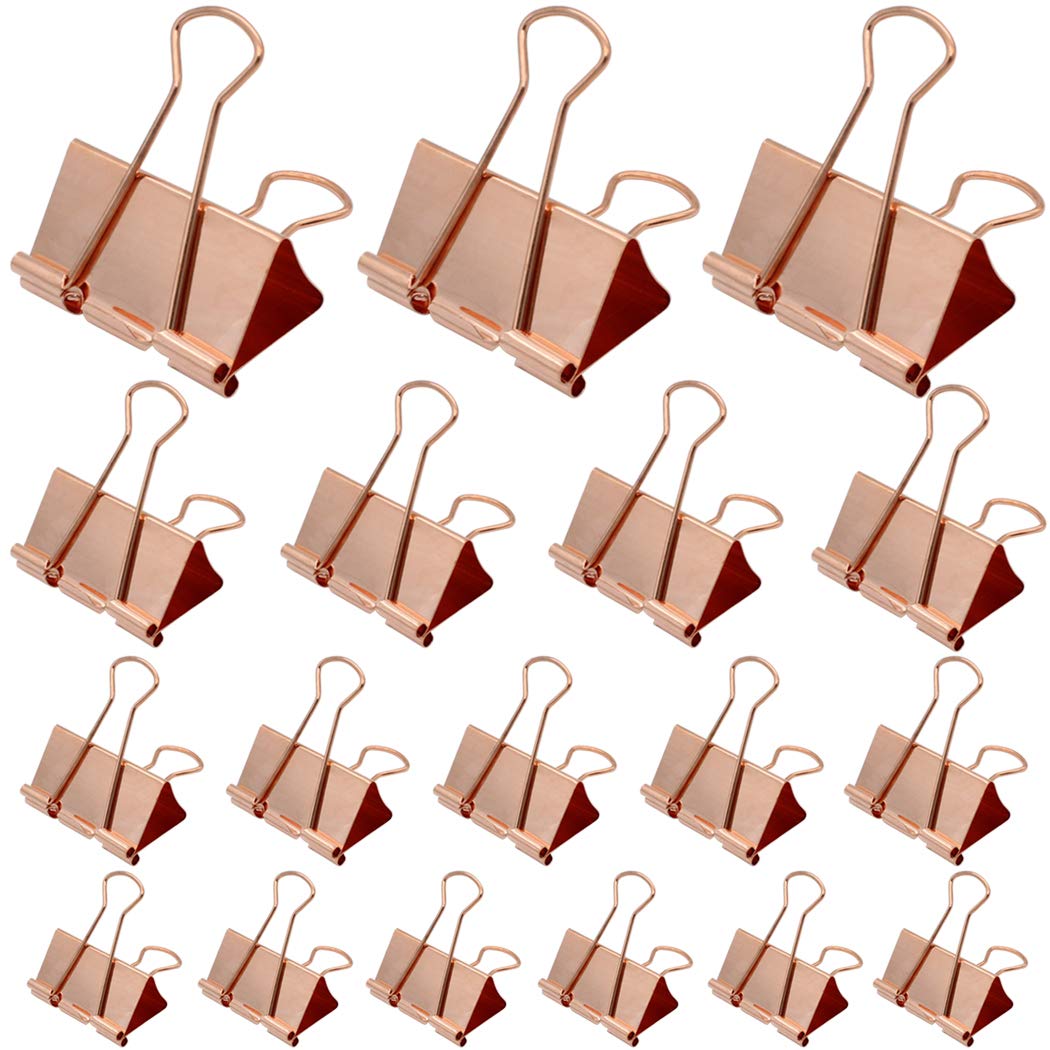 Zoohot Binder Clips Paper Clamps Assorted Sizes 45 Count, 2 inch, 1.25 inch, 0.98 inch, 0.75 inch