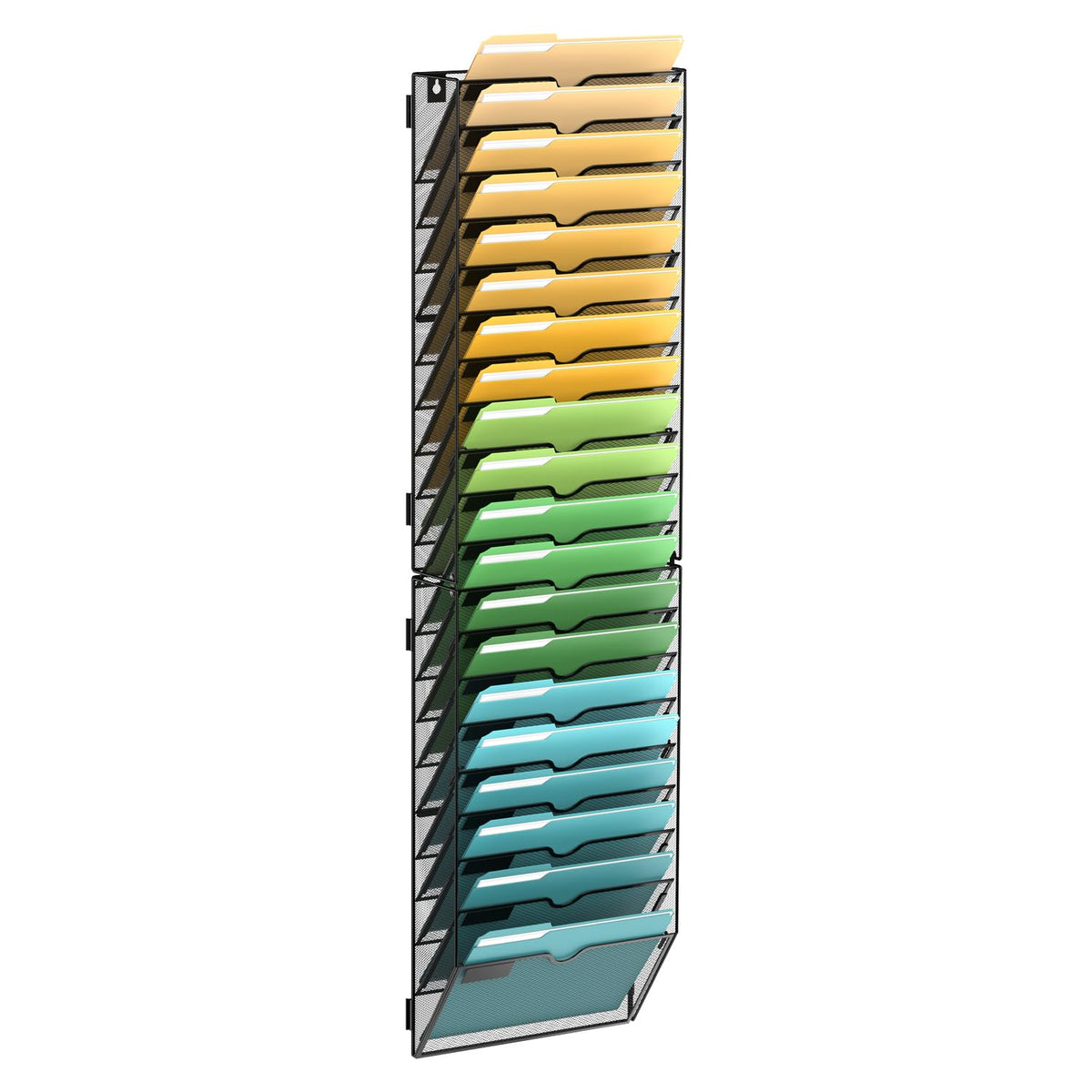 SUPEASY 20 Tier Wall File Organizer, Hanging Wall Mounted Mail Organizer with Label Slots, Metal