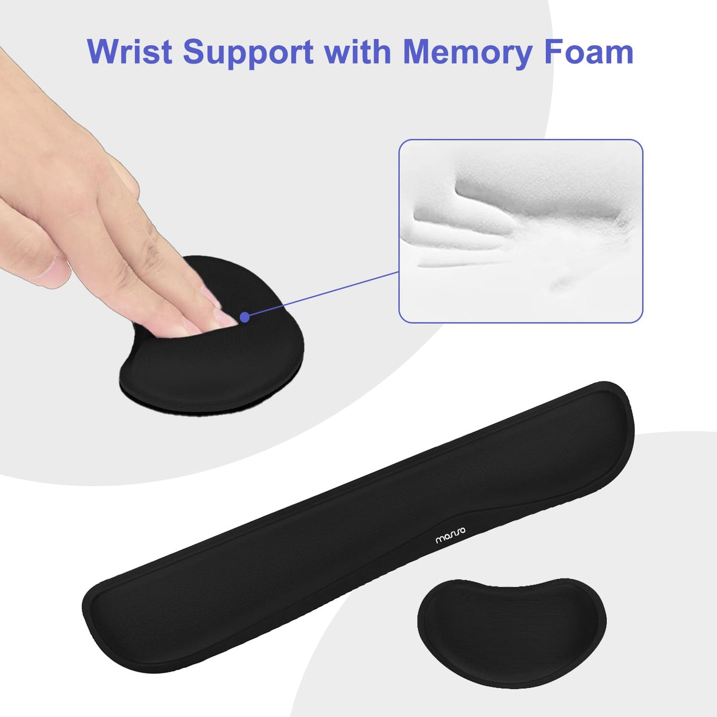 MOSISO Keyboard Mouse Pad Set, Gaming Mouse Pad&Keyboard Wrist Rest