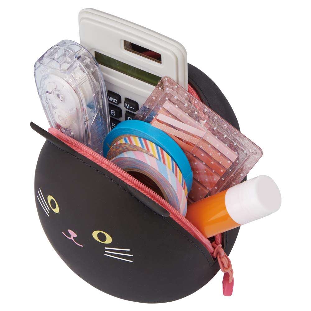 LIHIT LAB PuniLabo Zipper Pouch, Egg-Shaped, 3.8" x 4.7", Penguin (A7783-10)