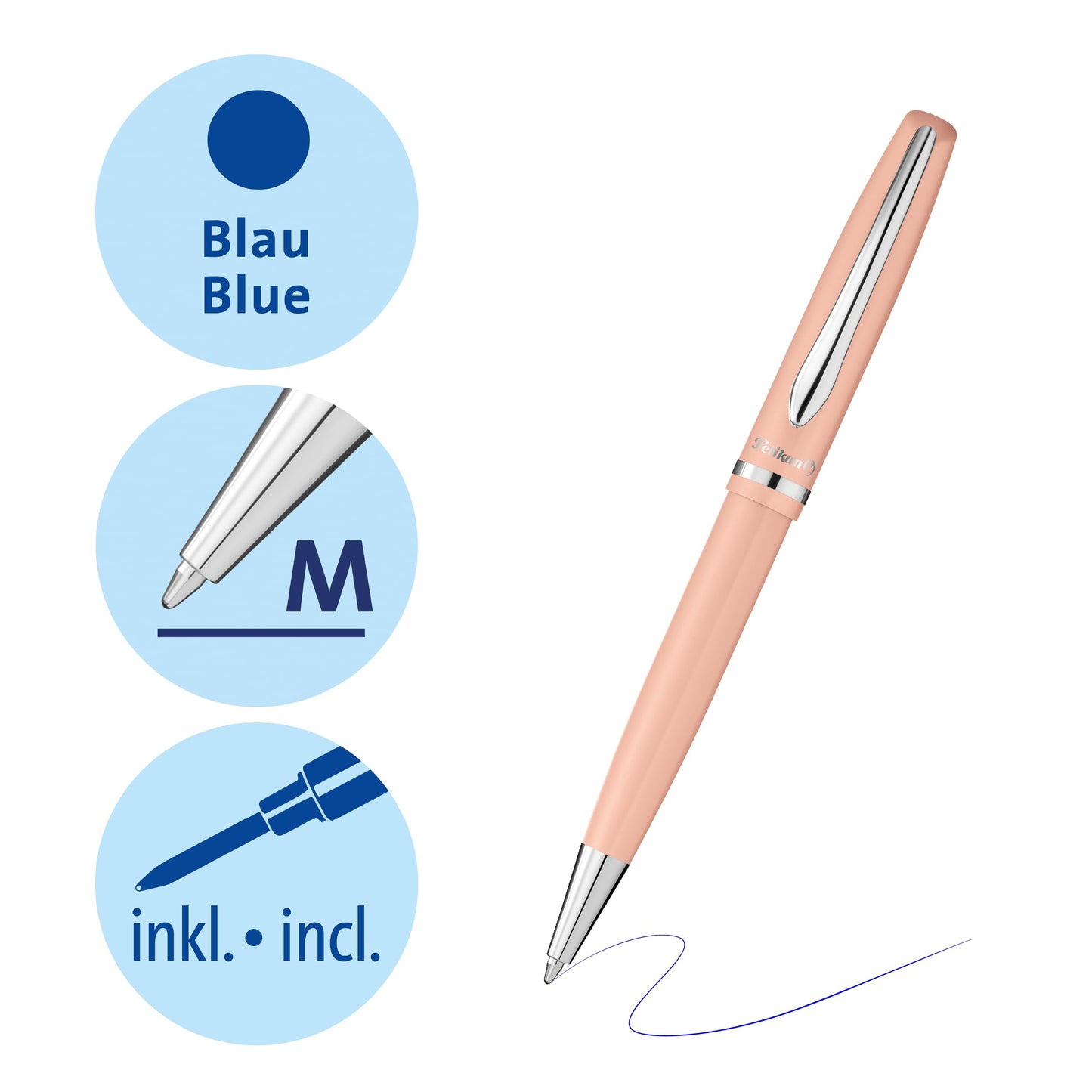 Pelikan Jazz Pastel Ballpoint Pen, Peach, Boxed, 1 Each (812665)