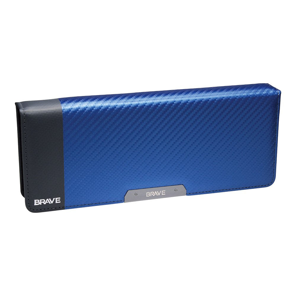 Sonic SK-5023-B Pen Case, Double-Sided Pencil Case, Flat Brave, Carbon Tone, Blue