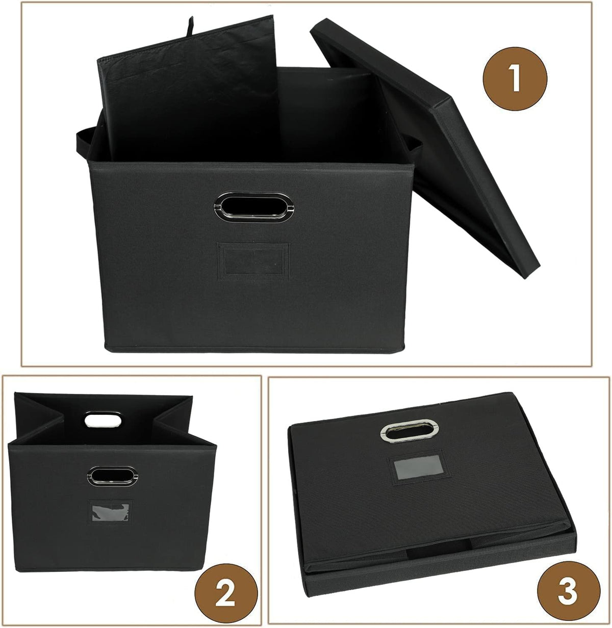 12-Inch Vinyl Record Storage Boxes with Lids and Handles, Stylish and Practical LP Record Organizer