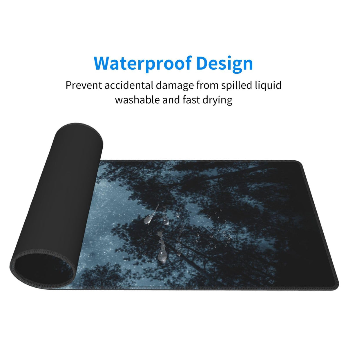 Night Sky Forest Mouse Pad XL Large Mousepad Non Slip Rubber Base Desk Mat for Laptop Computer