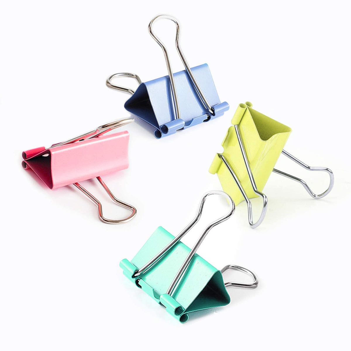 Small Binder Clips, 80 Pack, 3/4 Inch, 0.75 Inch, Standard 19mm, Colored, Capacity 0.23 Inch, Metal