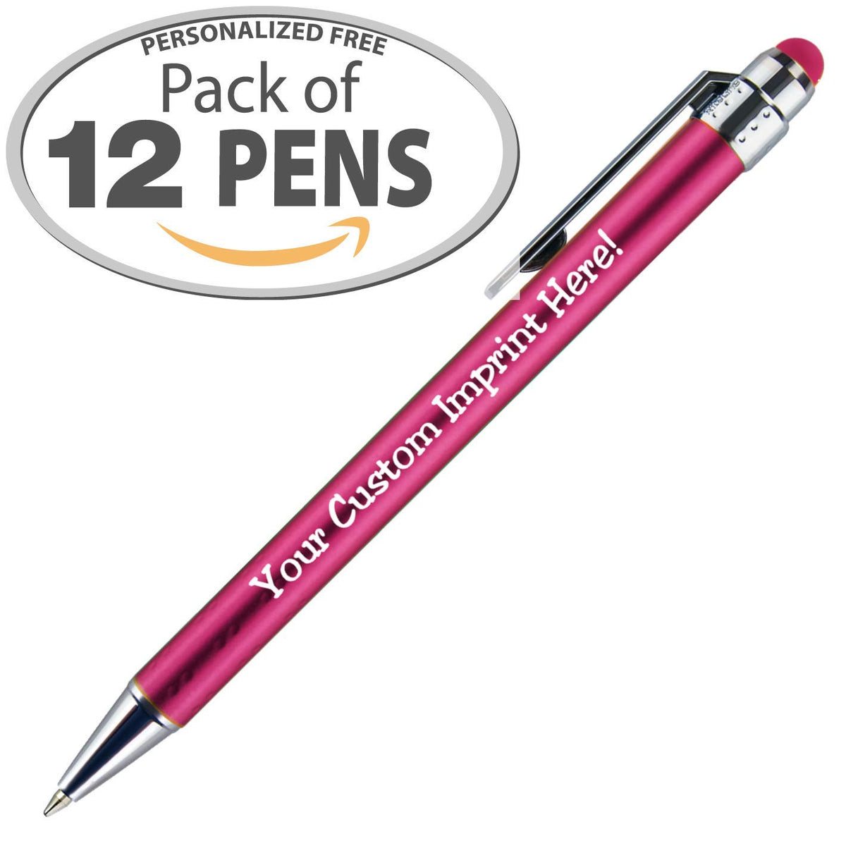 Personalized Pens with Stylus Tip -Bright Vibes- Click action - Custom - Black writing - Printed