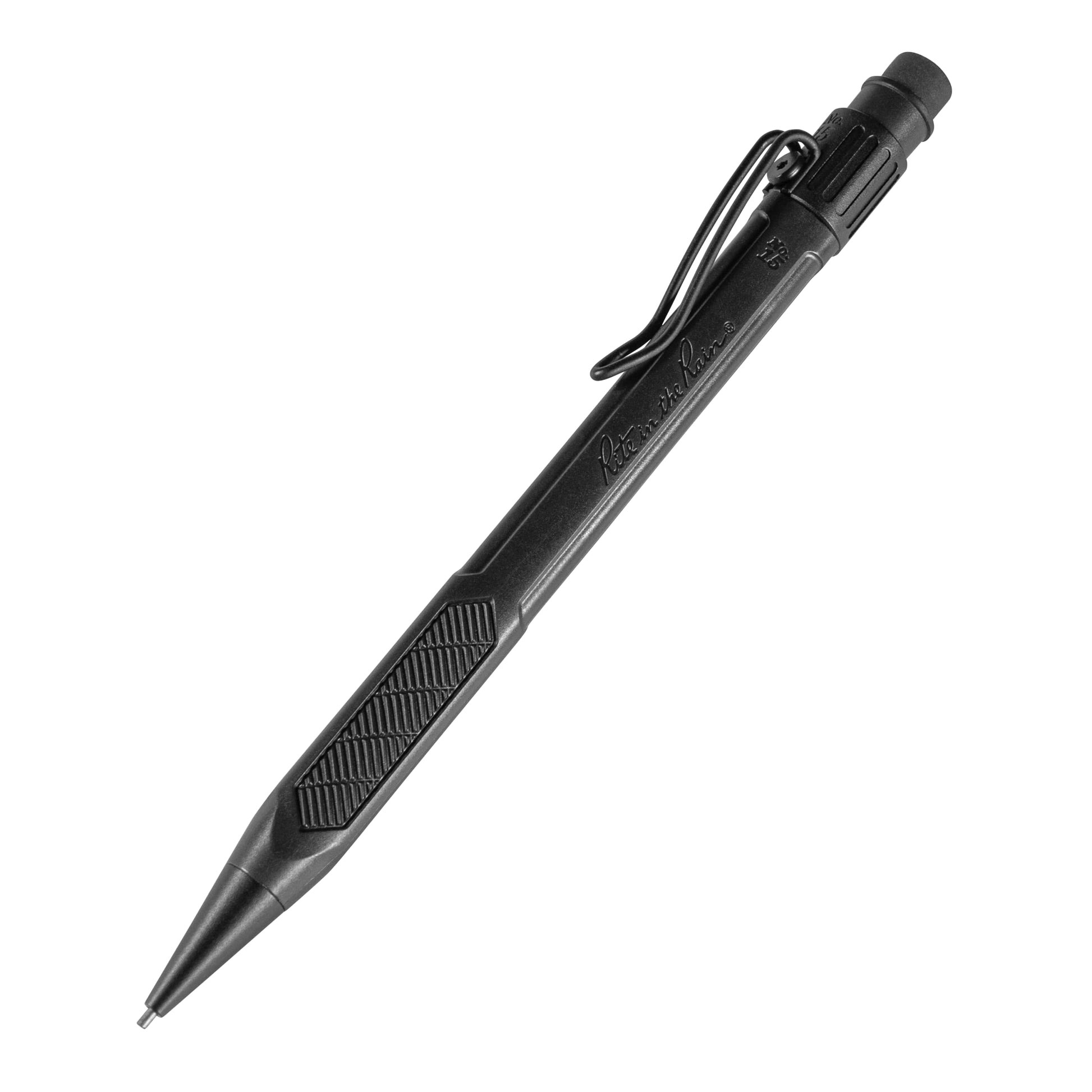 Rite in the Rain Weatherproof Mechanical Pencil, Black Barrel, 1.3mm Dark Lead, 12 lead refills
