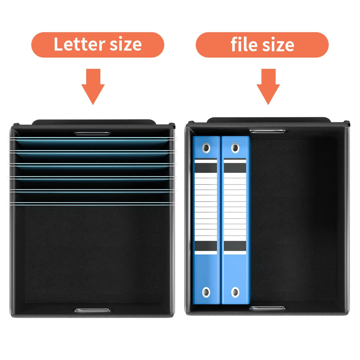 Huolewa File Organizer Box with Lids, Collapsible File Folder Organizer