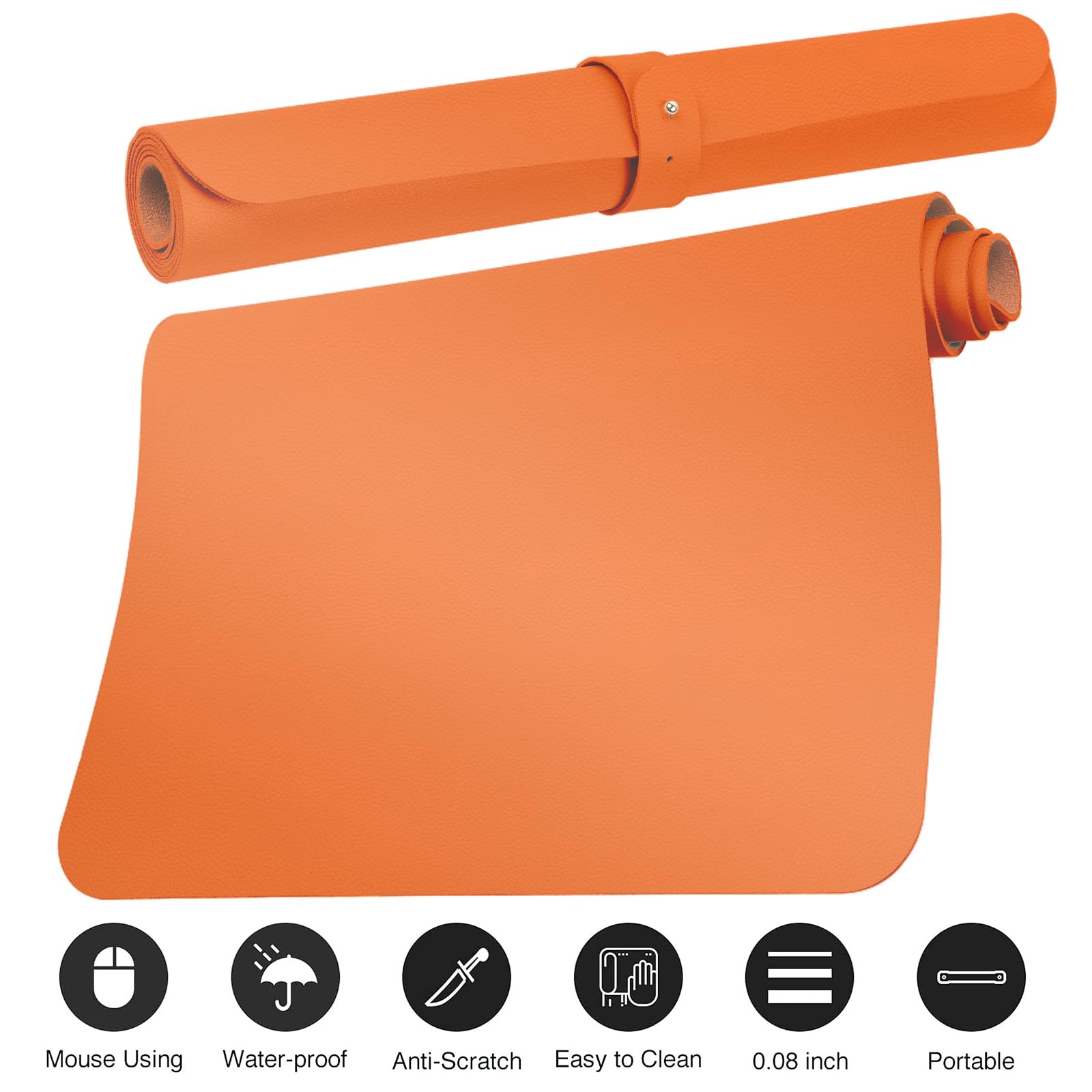 Boutilon Leather Desk Pad Protector,Non-Slip Mouse Pad,Laptop Desk Pad,Office Mouse Mat,Waterproof