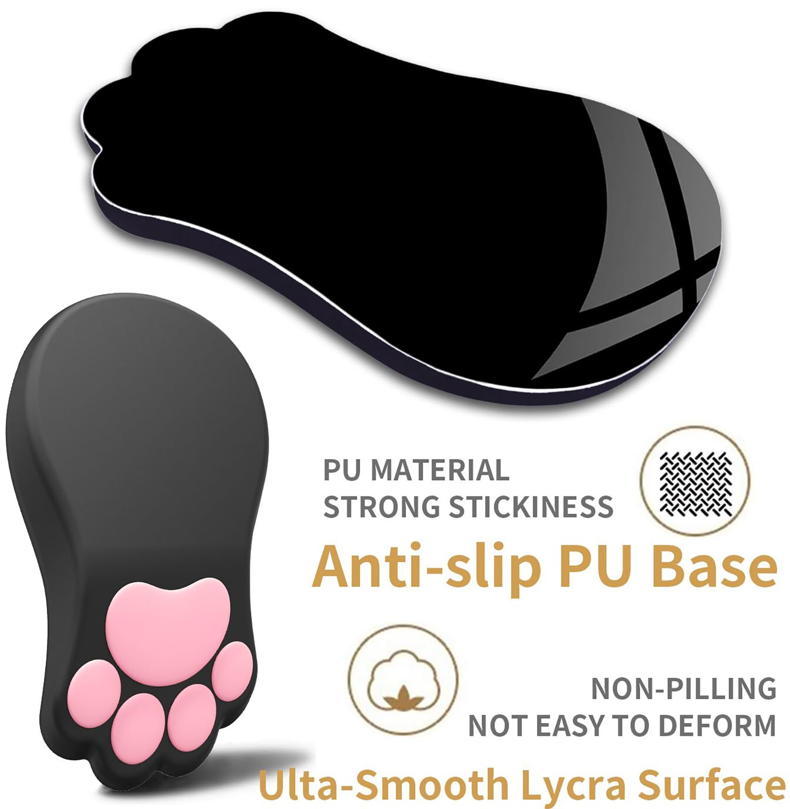 L-SPOUTTO Ergonomic Mouse Pad with Wrist Rest,Black Mouse Pad Wrist Support