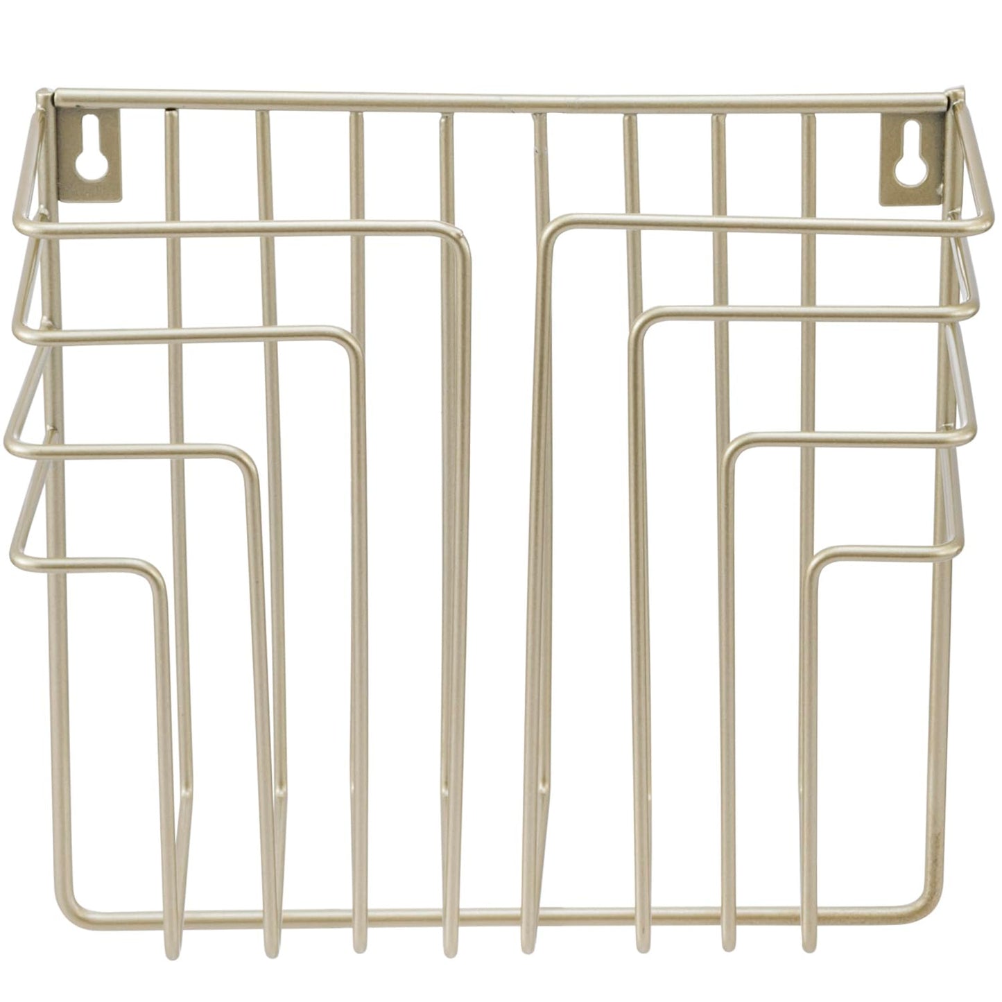 MyGift Modern Art Deco Style Brass Tone Metal Wire Floating Magazine Rack and File Folder Holder