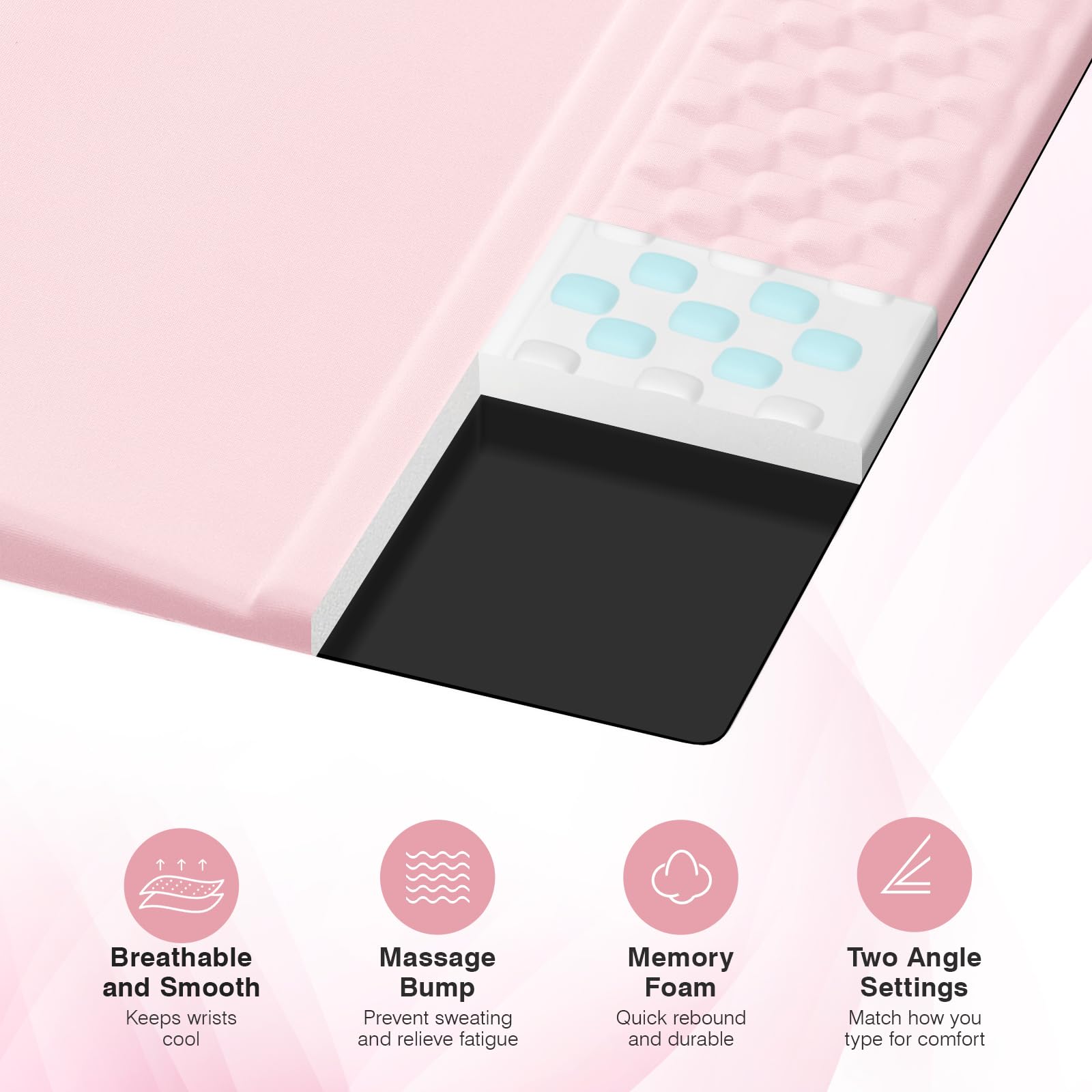 Ospelelf Ergonomic Mouse Pad and Keyboard Stand Wrist Rest Set, Memory Foam Comfort, Pain Relief
