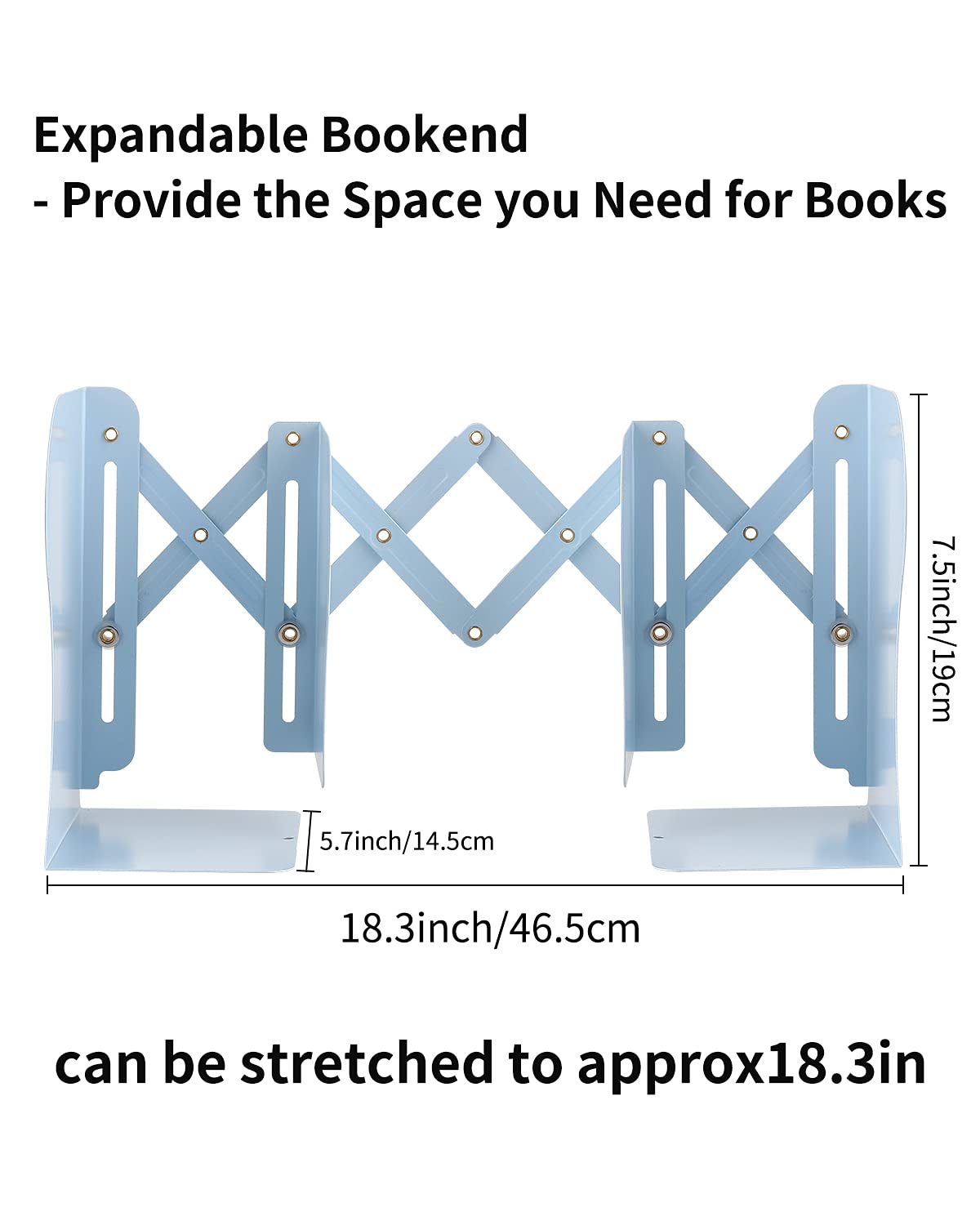 MSDADA Adjustable Bookends, Bookends for Heavy Book, Expandable Book Organizer for Office, School