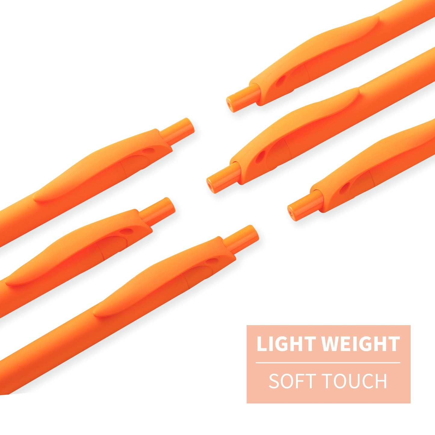 deegtran Pens Bulk, 50 Pack No Bleed Orange Click Pen, Wholesale Retractable Ballpoint Pens, Pens