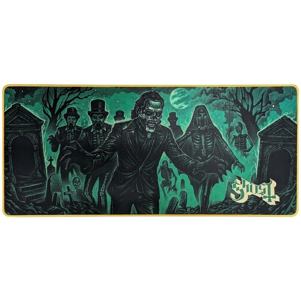 SUBSONIC Ghost Band Mouse Pad XXL 35x15 in – Gaming Desk Mat Extra Large