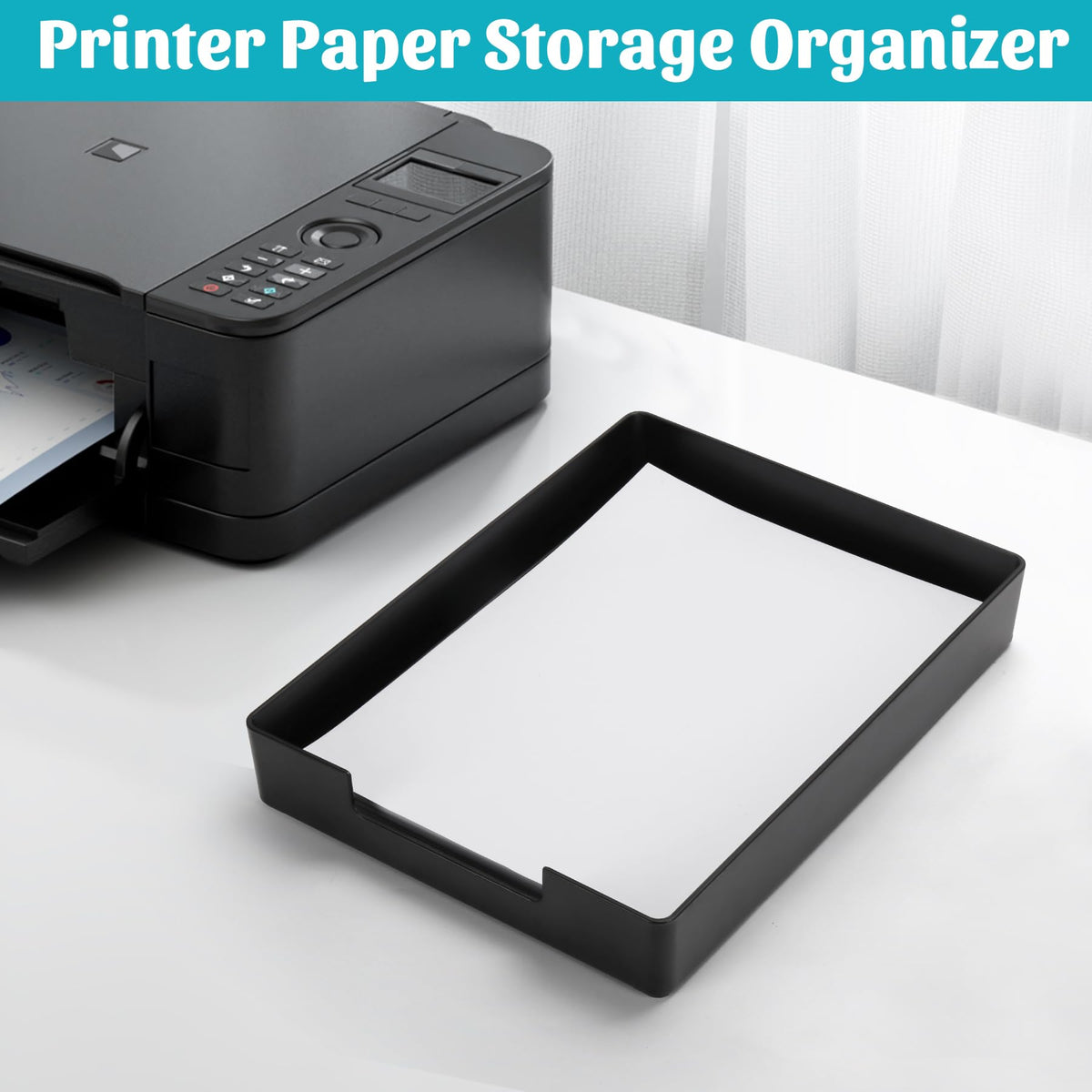 AZFUNN Paper Tray Organizer for Desk, Office Letter-Size Trays, Black 2 PCS