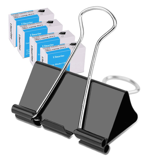 Ufmarine 40 Pcs Large Binder Clips 1.6 inch Length, Binder Clips Large for Office Supplies