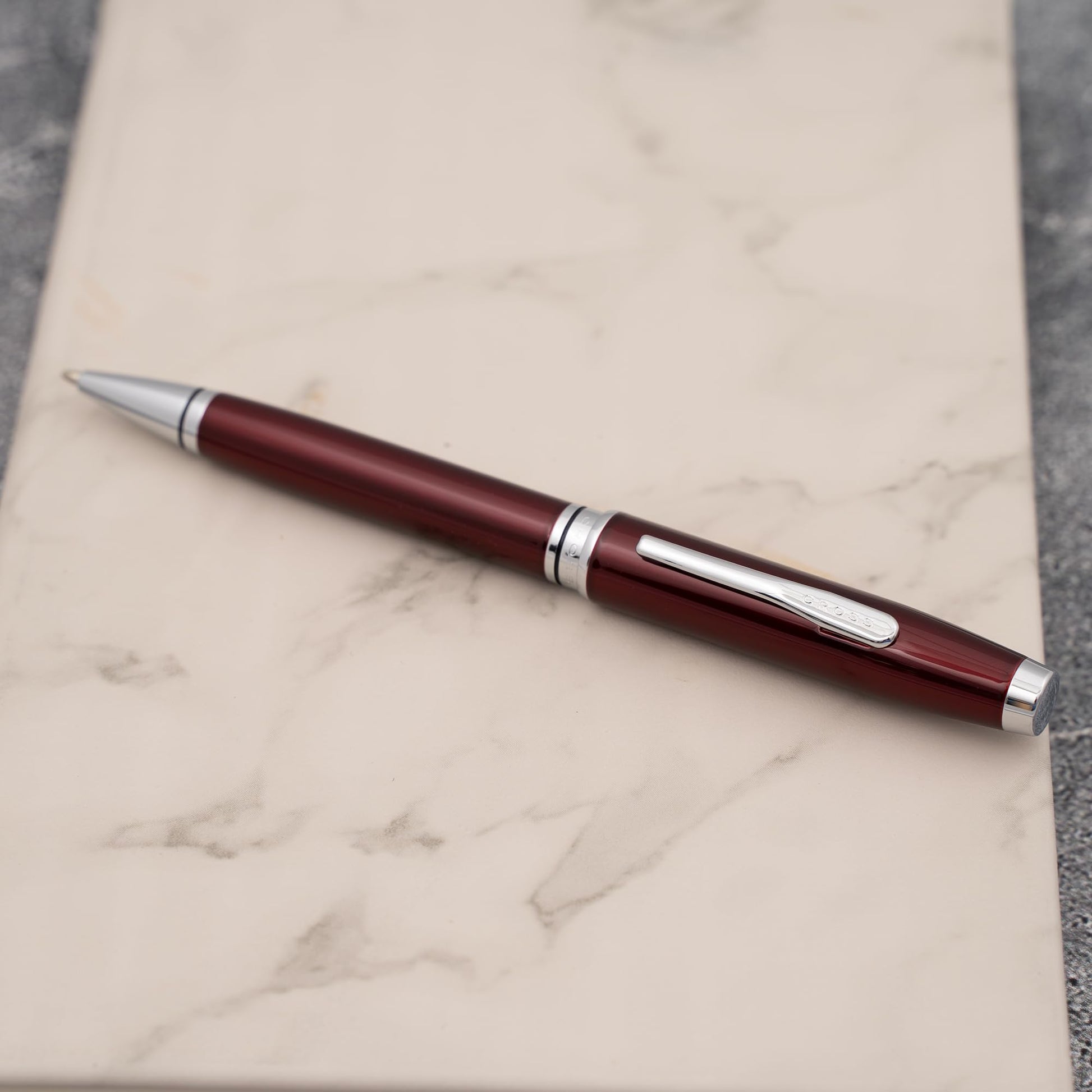 Cross Coventry Personalized Ballpoint Pen in Red Lacquer with Chrome Trim