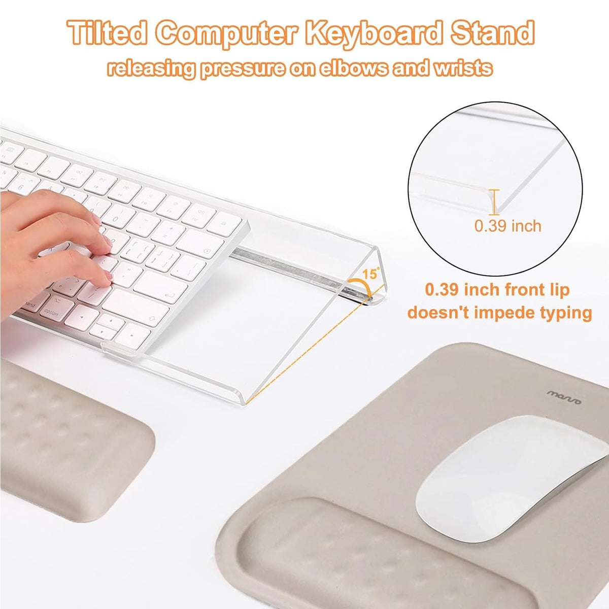 MOSISO Keyboard Stand&Wrist Rest Support for Keyboard &Mouse Pad Set