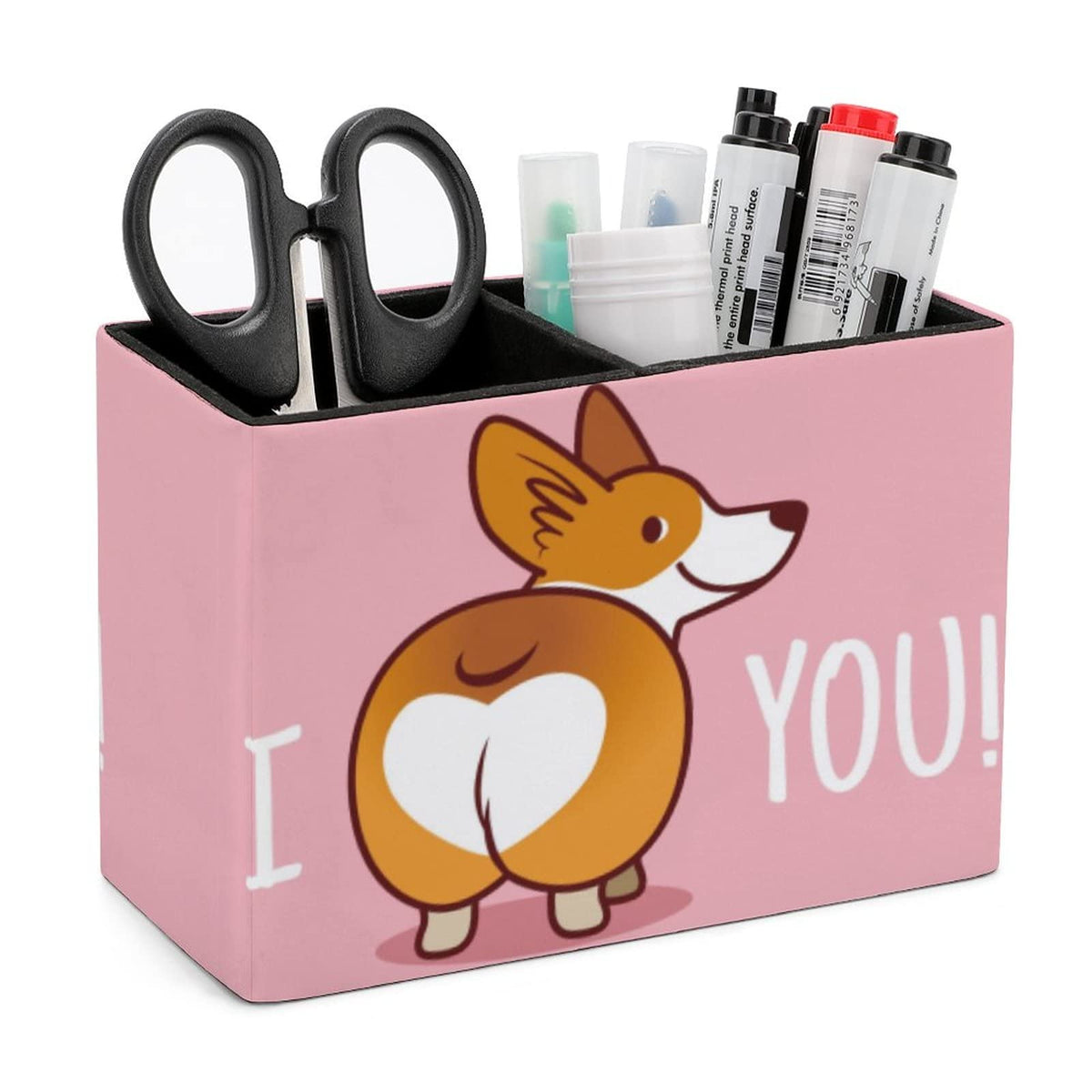 Niapessel Pencil Holder for Desk, Cute Corgi Dog Pen Holder Storage Desktop Pen Organizer Desk