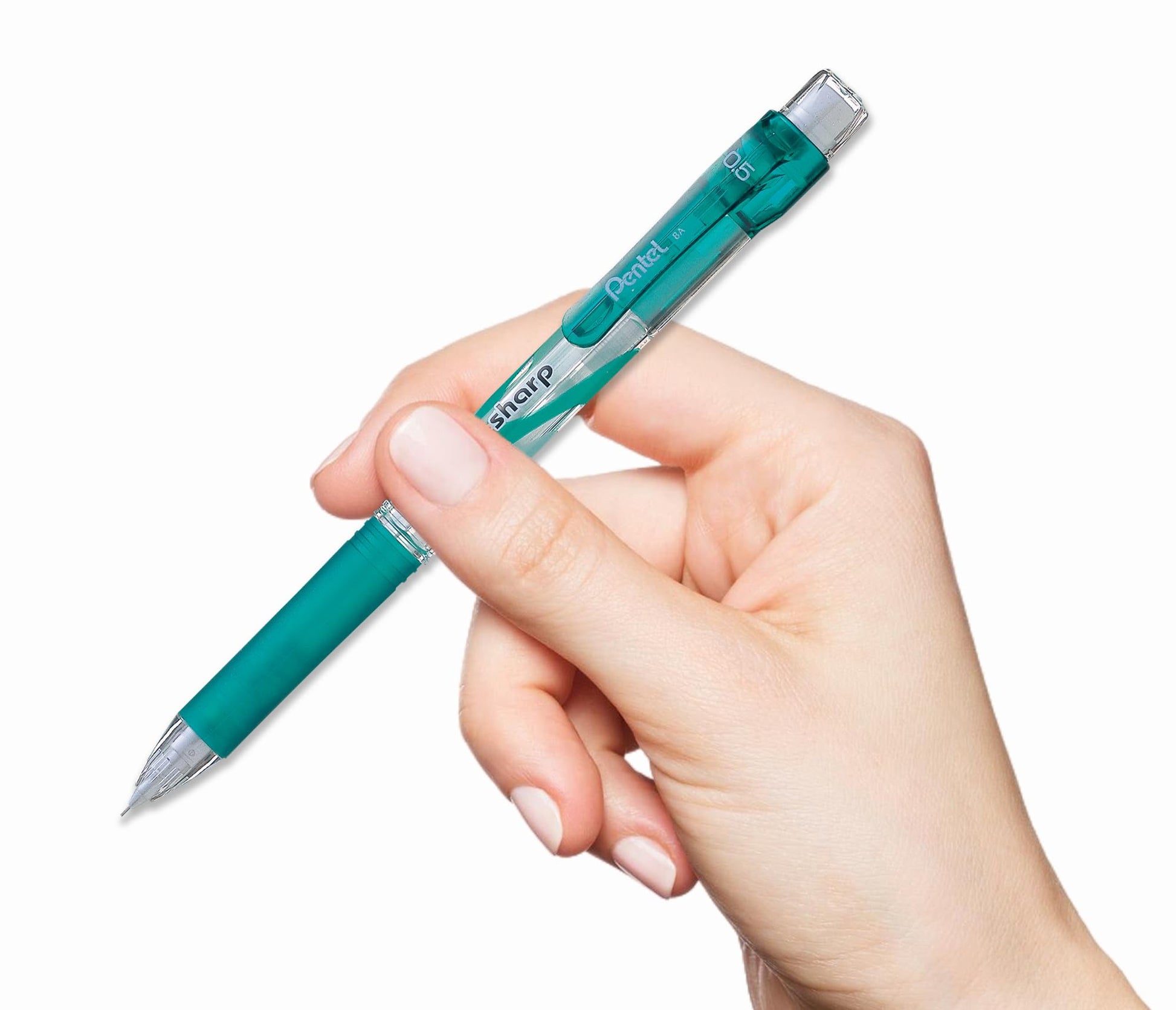 Pentel E-Sharp Automatic Pencil, 0.5mm, Green Accents, Box of 12 (AZ125D)