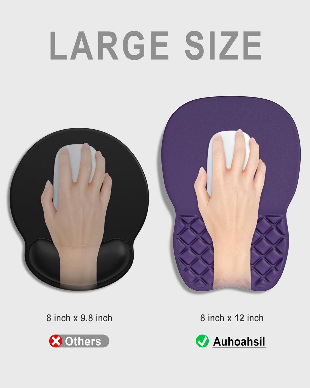 Auhoahsil Ergonomic Mouse Pad with Wrist Rest, Comfortable Slope Computer Mouse Mat with Wrist