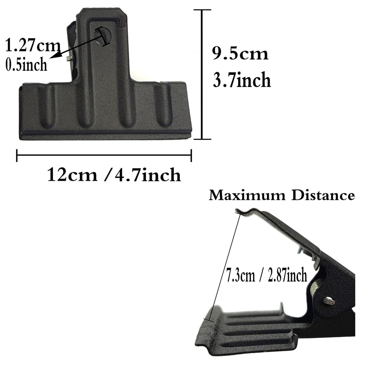 Locci Black Large Bull Clips, 10 Pack Extra Large Binder Clips 4.7 Inch (120 mm) for Home, Work