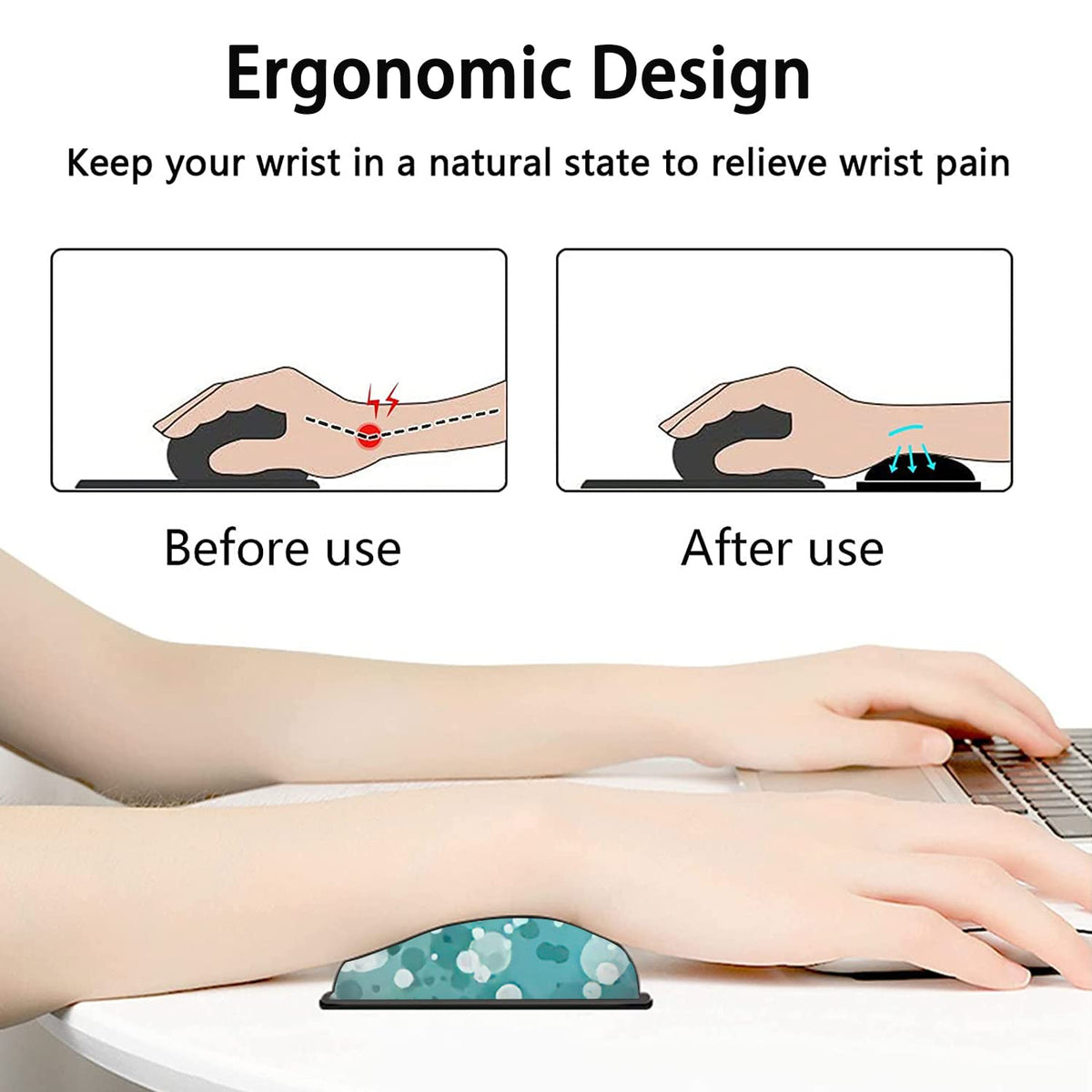 Large Mouse Pad, Extended Office Desk Pad 31.5x11.8in, Ergonomic Memory Foam Mouse Wrist Rest