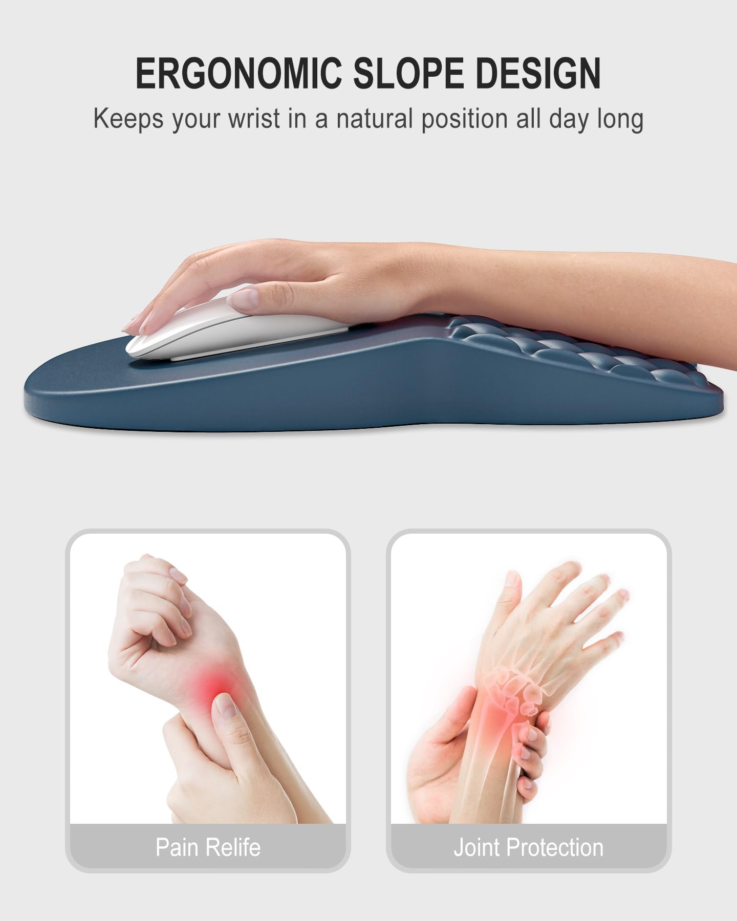 Auhoahsil Ergonomic Mouse Pad with Wrist Rest, Comfortable Slope Computer Mouse Mat with Wrist