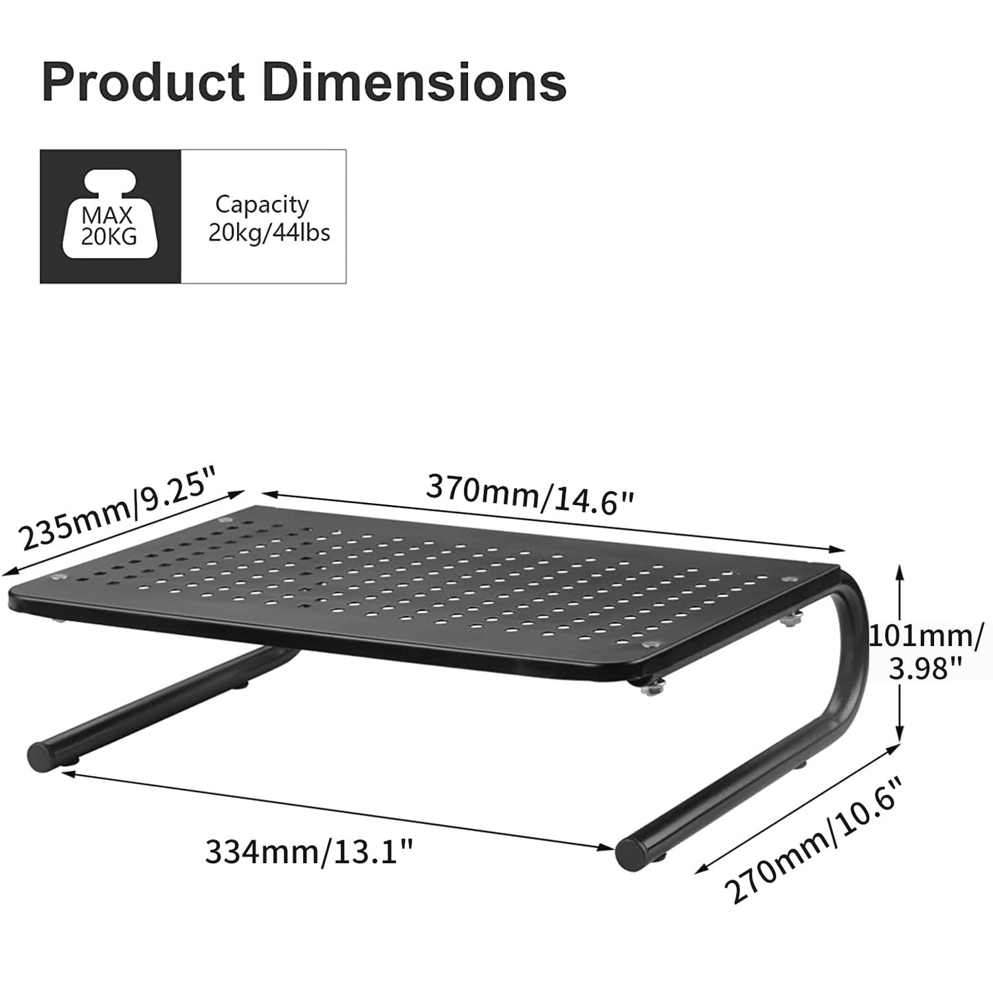 suptek Monitor Stand Riser for Computer,Laptop,Printer, Notebook and All Flat Screen Display with