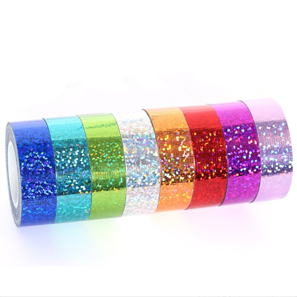 SICCOMA Glitter Prism Tape Strong Adhesive Holographic Sparkle Washi Tape Reflective Glitter