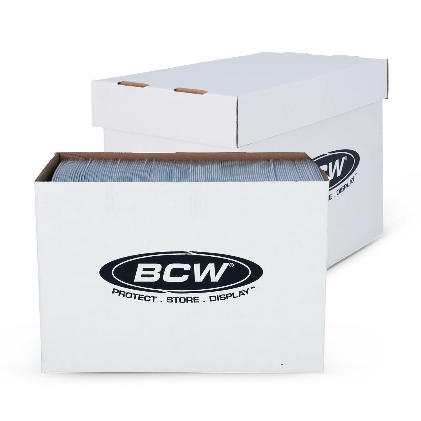 BCW Magazine and Document Storage Boxes, Stackable Cardboard, White, 5 Pack