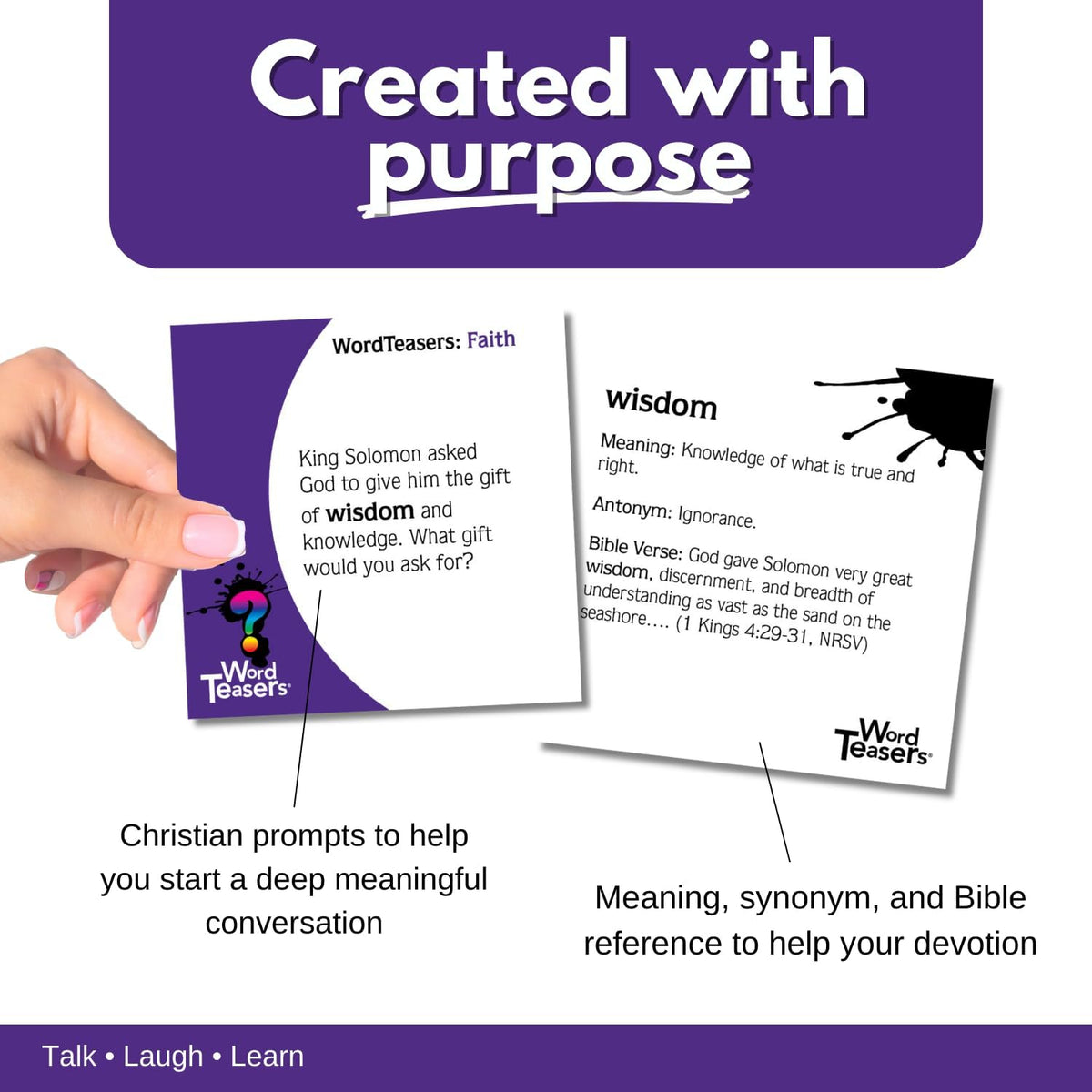 ? WORD TEASERS Faith Based Conversation Starters - Thought Provoking Bible Trivia Game for Families